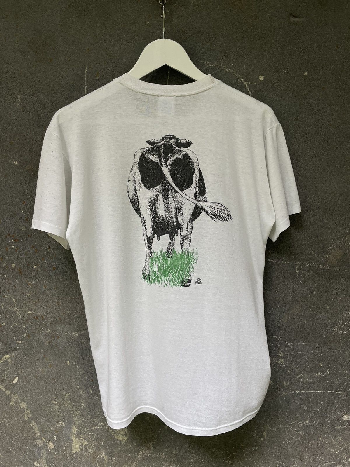 Vintage Vintage 80s Cow Face Shirt Animal Jerzees Size US L / EU 52-54 / 3 - 4 Thumbnail