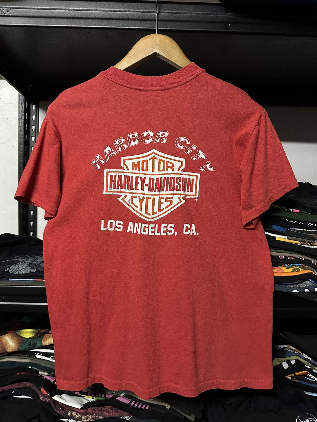 Harley Davidson Vintage 80s Harley Davidson Born Pocket By Stedman Tee Size US L / EU 52-54 / 3 - 1 Thumbnail