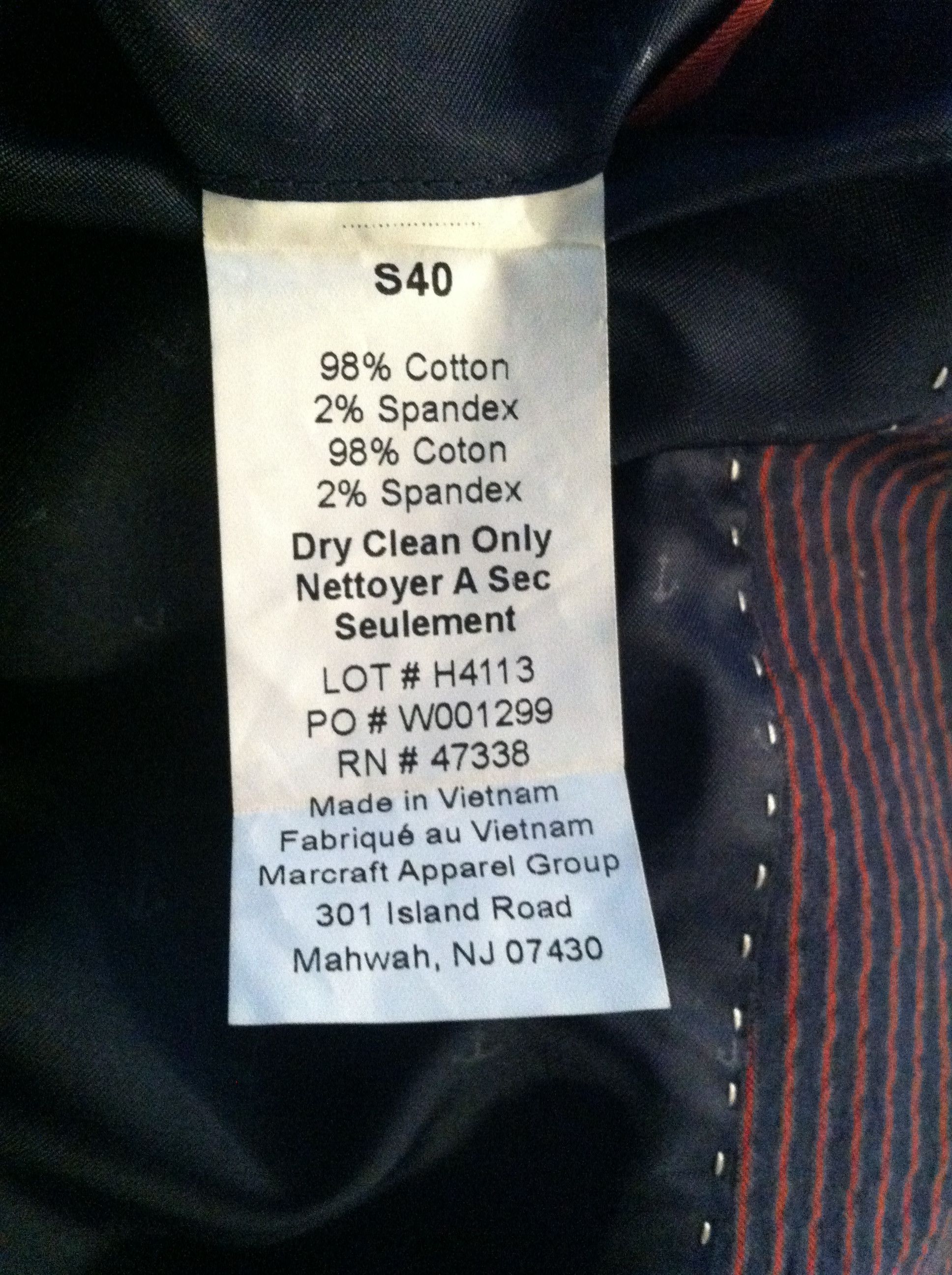 TOMMY HILFIGER MENS NEW NAVY /RED SPORT JACKET SIZE: 40S