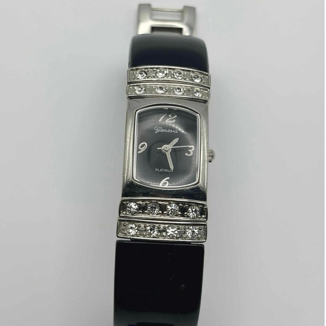 Other Silver & Black Crystal Geneva Watch Size ONE SIZE - 3 Thumbnail