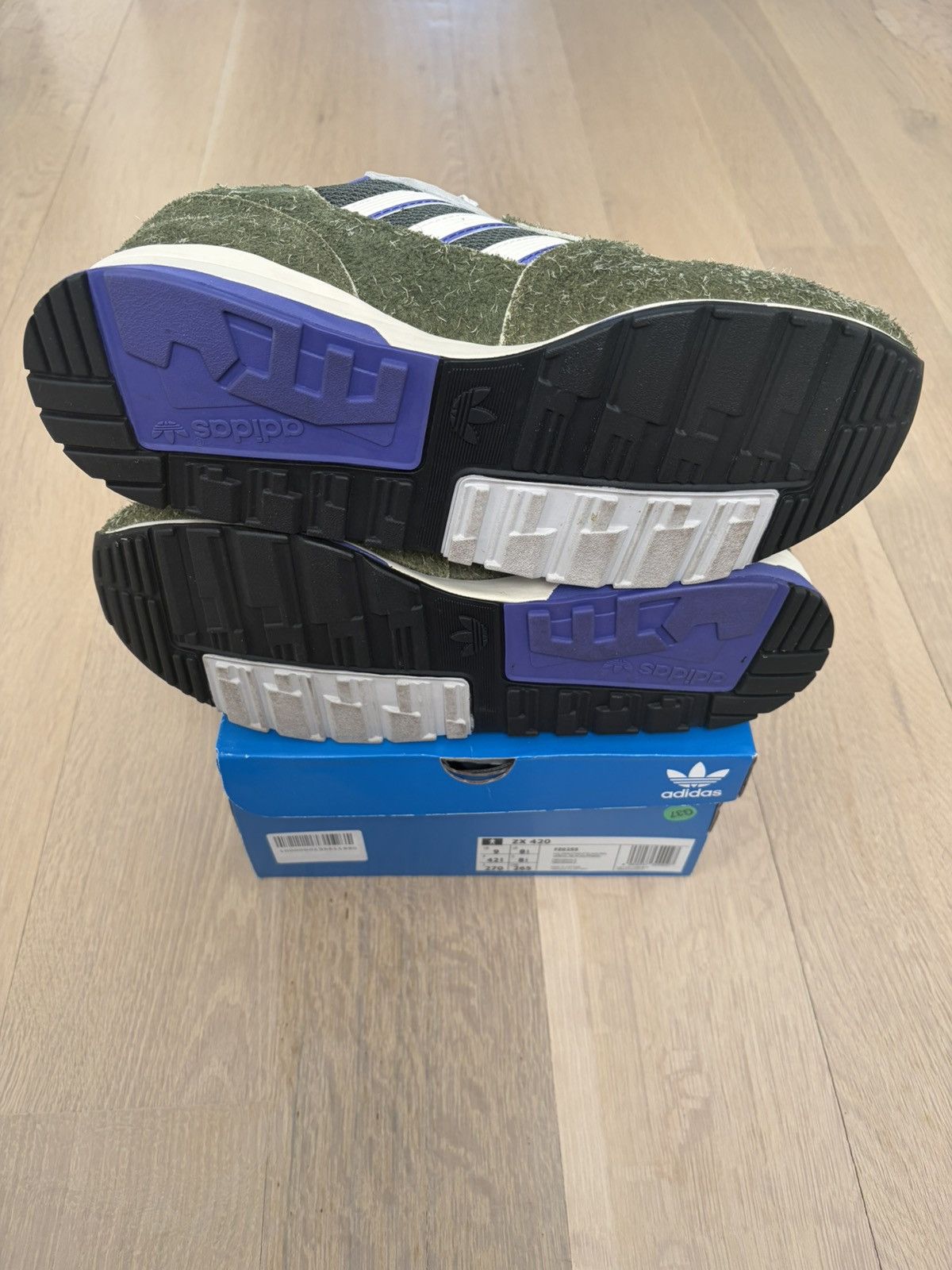 Adidas adidas ZX 420 FZ0255 Skunk Green White Purple Trainers Size US 9 / EU 42 - 5 Thumbnail
