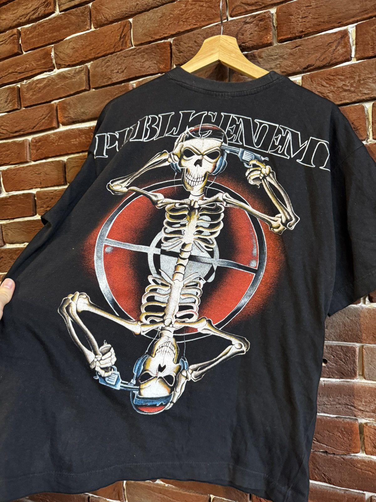 Rap Tees Vintage 90s Public Enemy Rap Band Tee Skull Grail Black Rare Size US L / EU 52-54 / 3 - 12 Thumbnail