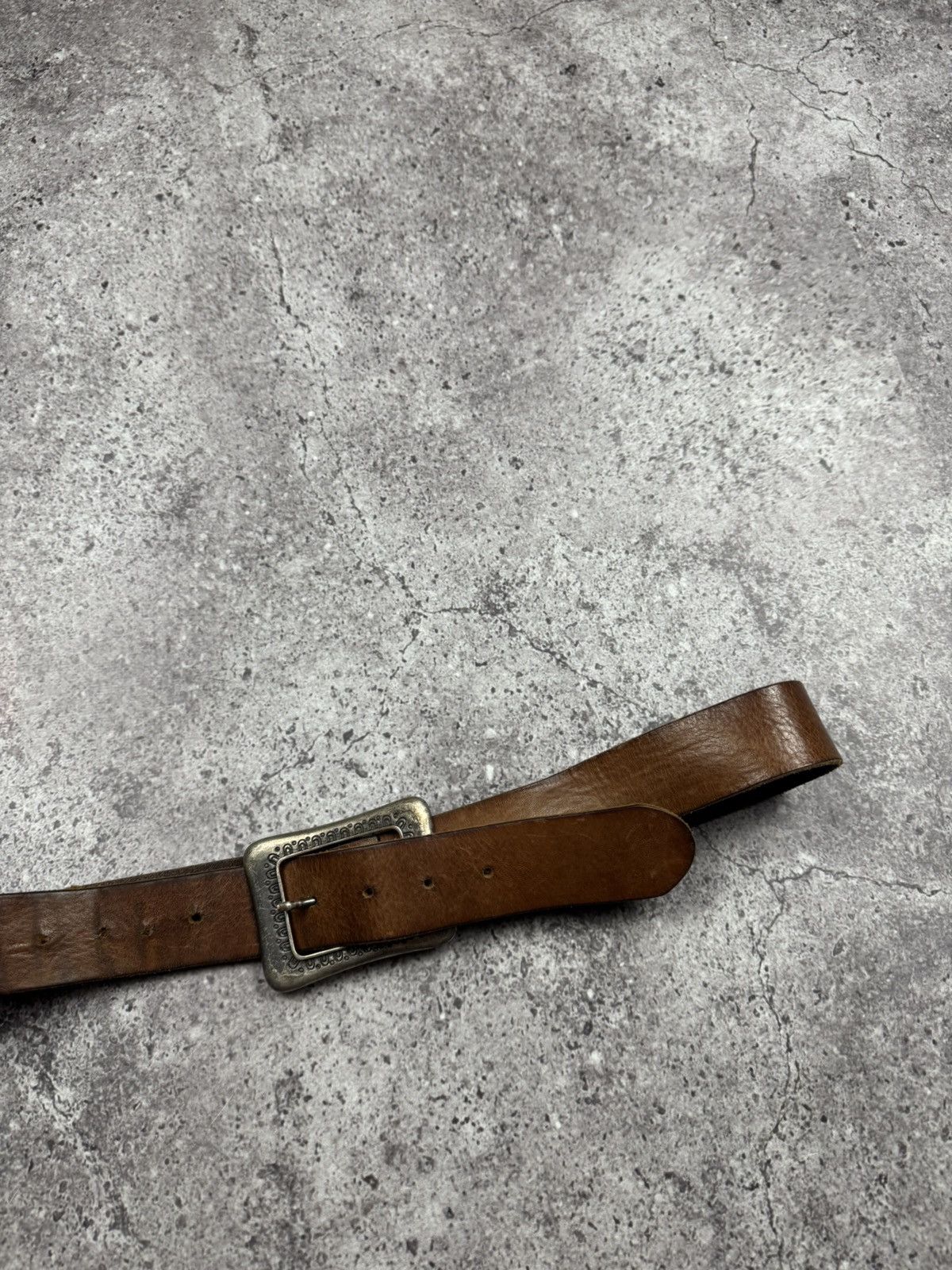 Japanese Brand 00’s NUMBER NINE STYLE LEATHER RARE Y2K WESTERN BELT VINTAGE Size ONE SIZE - 10 Thumbnail