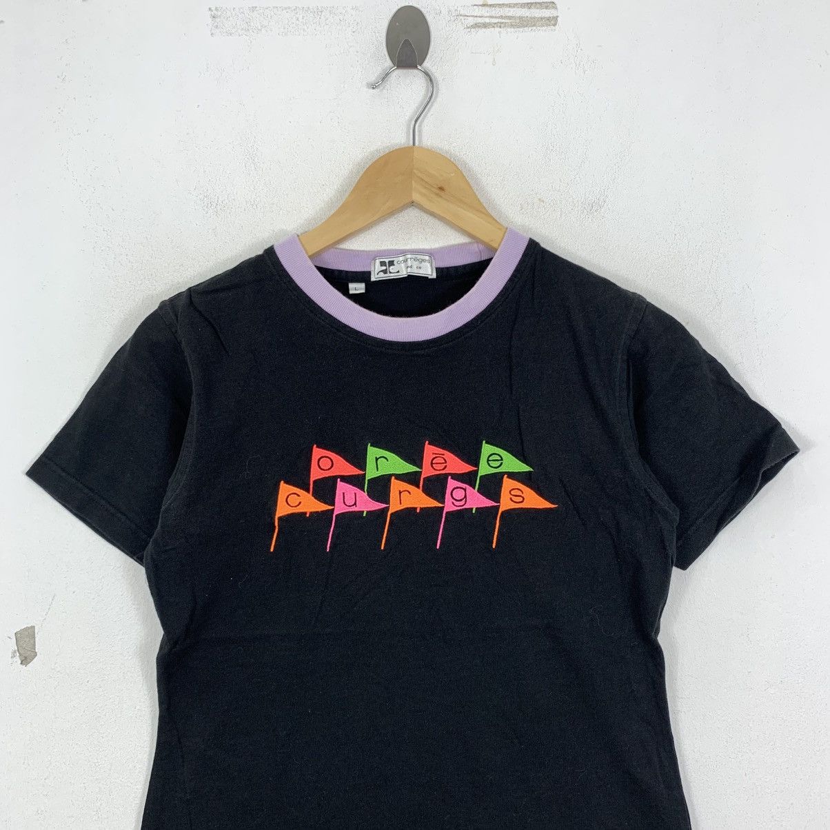 Courreges COURREGES Multi Color Embroidered Short Sleeve Tshirt Size L / US 10 / IT 46 - 3 Thumbnail