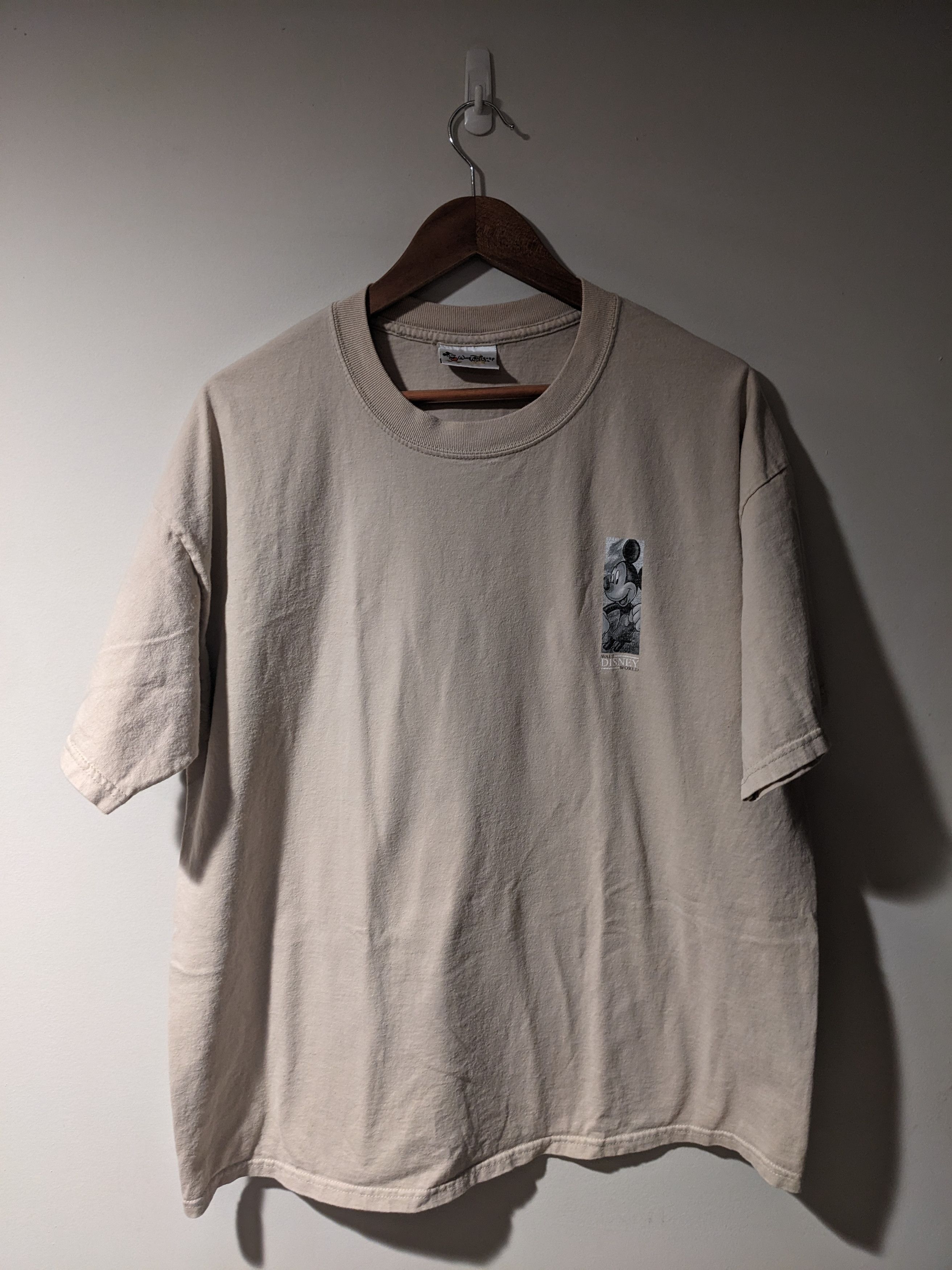 Disney × Vintage Vintage 90s Disney World Mickey Mouse Beige X-Large T-Shirt Size US XL / EU 56 / 4 - 3 Thumbnail
