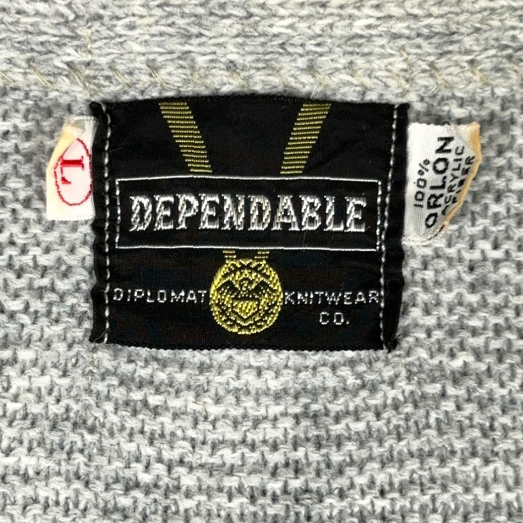Vintage VINTAGE Diplomat Cardigan Sweater Adult MEDIUM Gray Striped Orlon Knit USA 60s Mens Size US M / EU 48-50 / 2 - 4 Thumbnail