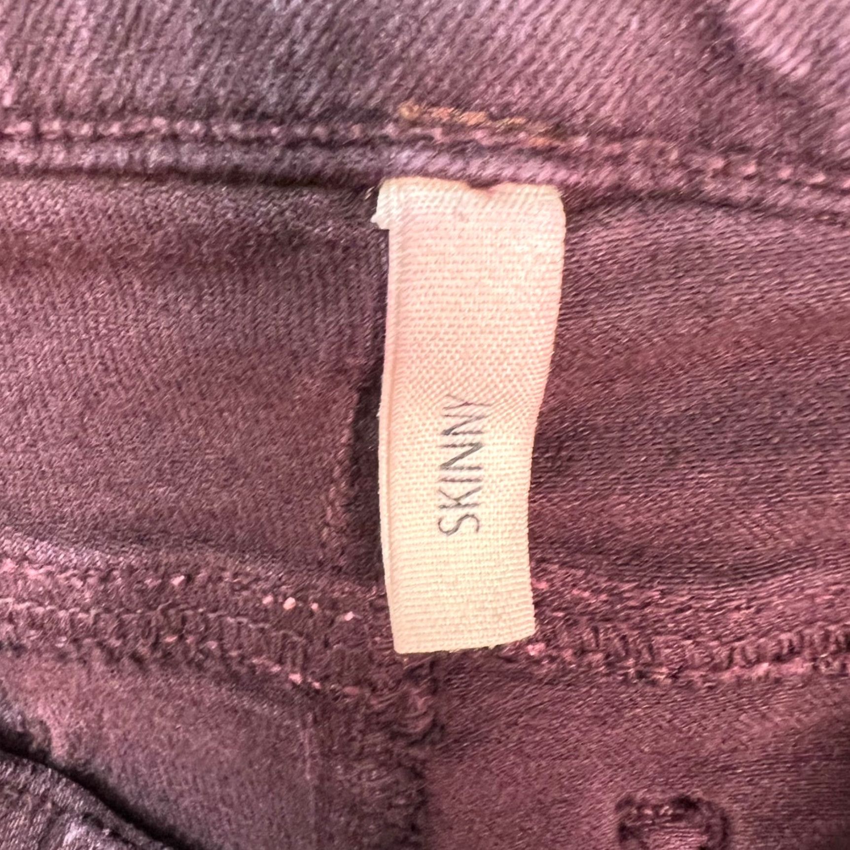Rag & Bone rag & bone Womens Skinny Jeans 24 Burgundy Cotton Blend Denim Size 42" / US 20 - 4 Thumbnail
