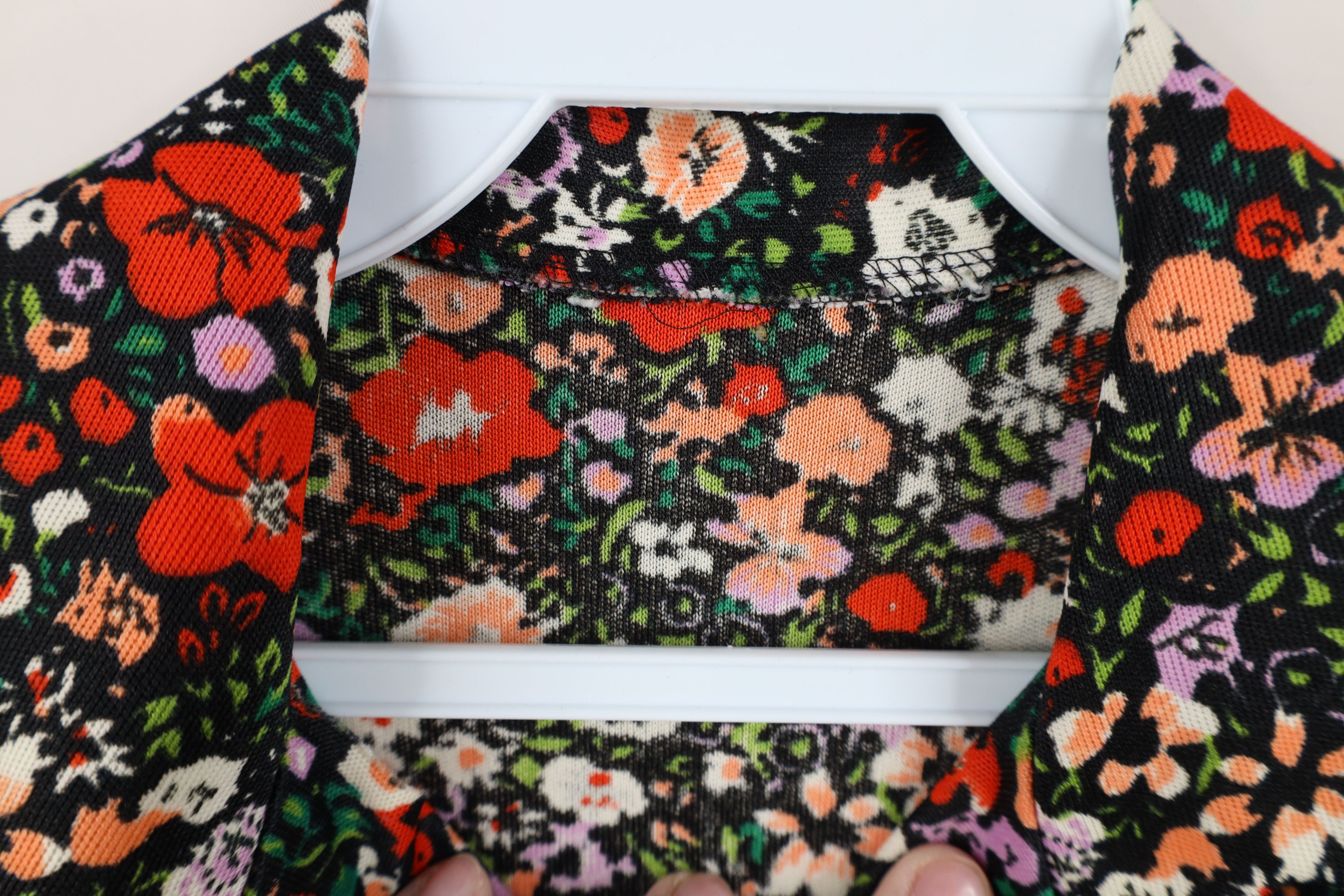 Vintage Vintage 60s 70s Streetwear Floral Knit Collared Button Shirt Size M / US 6-8 / IT 42-44 - 8 Thumbnail