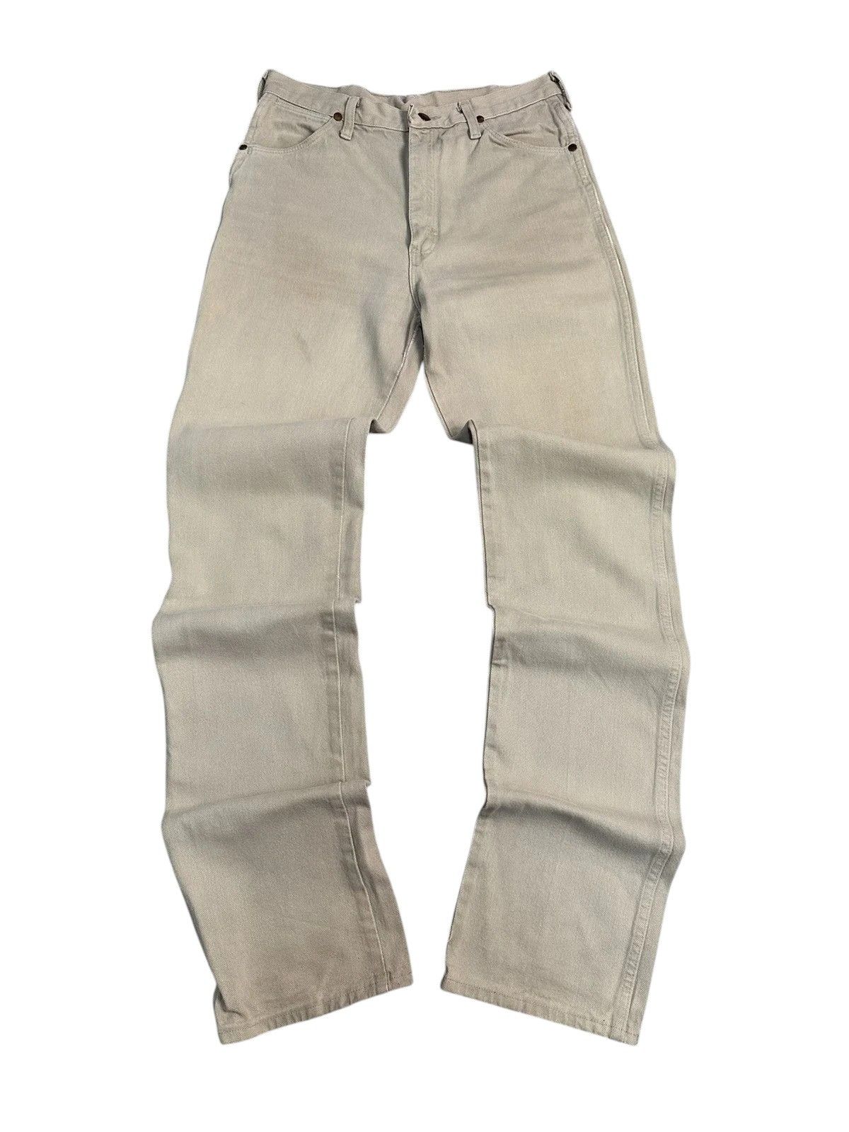 Wrangler 80s Beige Denim Pants USA Vintage Straight 32