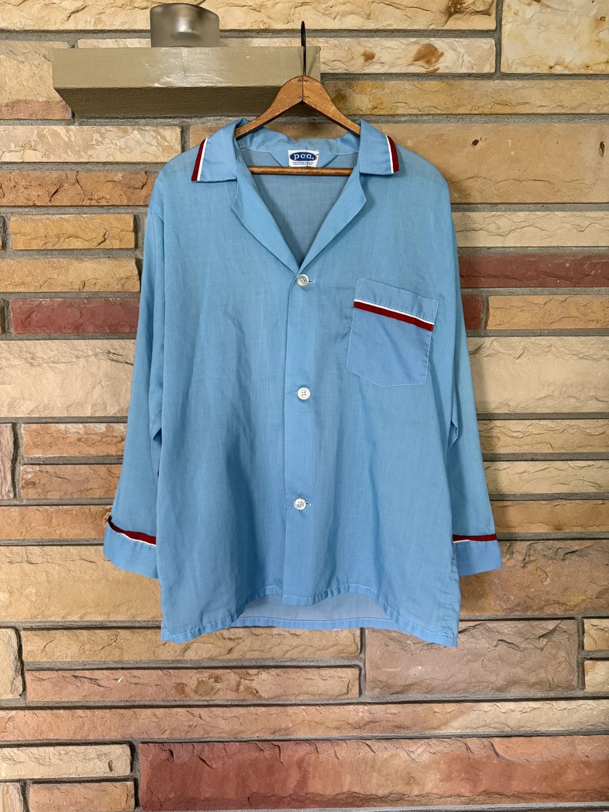 Vintage Vintage 70s Button Up Pajama Shirt Size US L / EU 52-54 / 3 - 1 Thumbnail