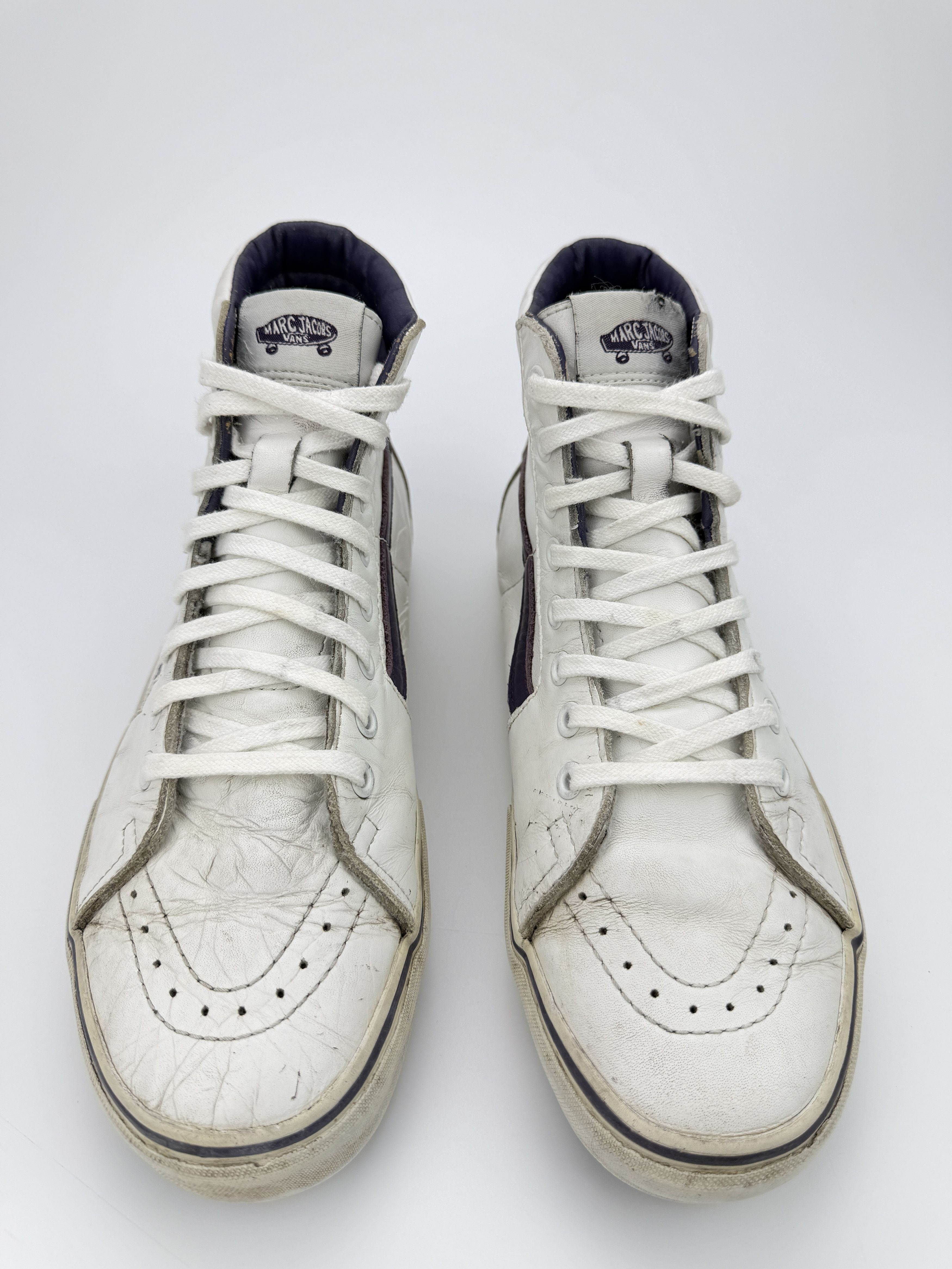 Marc Jacobs × Vans Vans Marc Jacobs White Leather Mid Sneakers Shoes Size US 9 / EU 42 - 6 Thumbnail