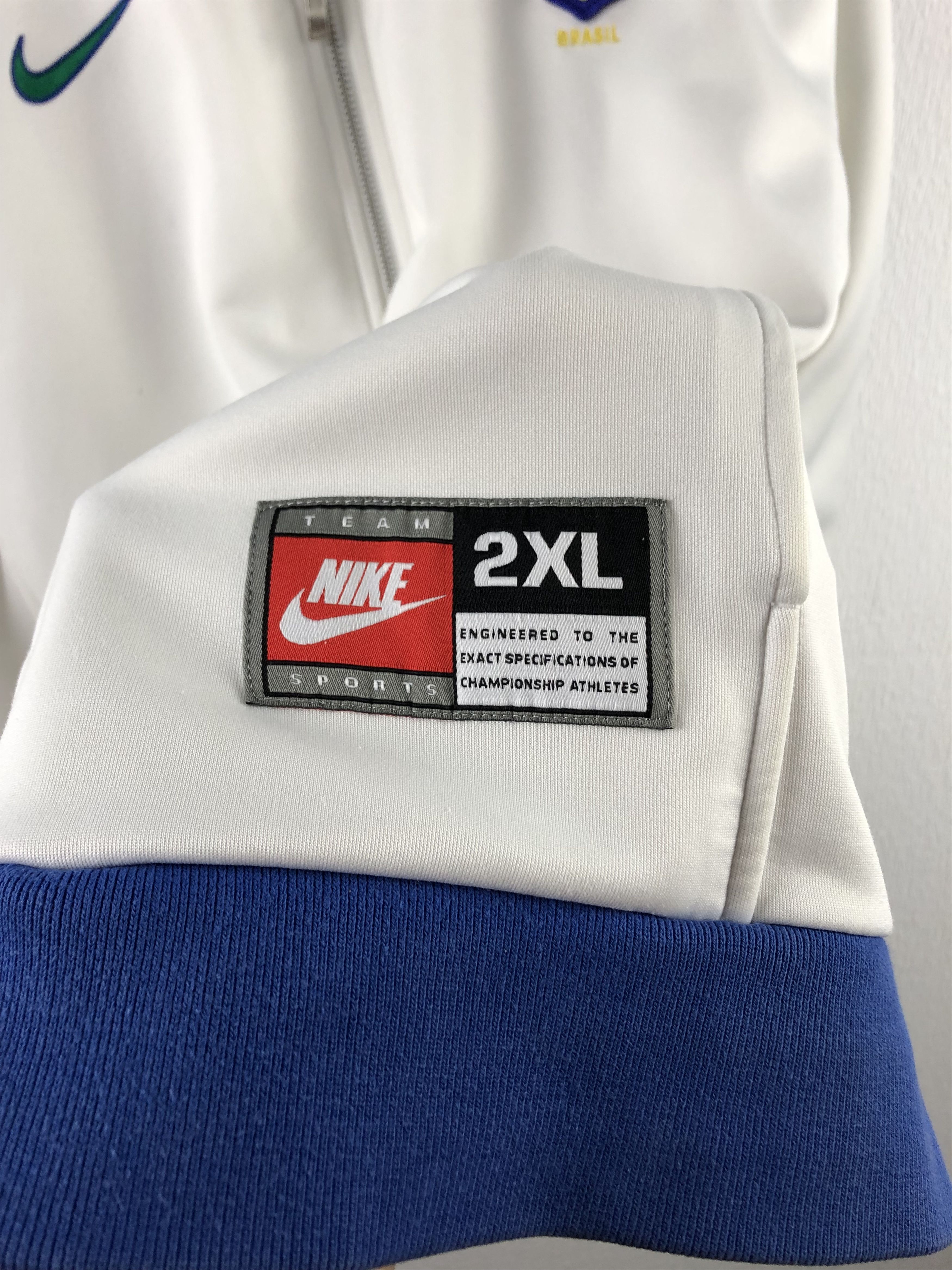 Nike × Vintage Vintage Nike Brazil Jacket Soccer Track Top White Zip Size US XXL / EU 58 / 5 - 7 Thumbnail
