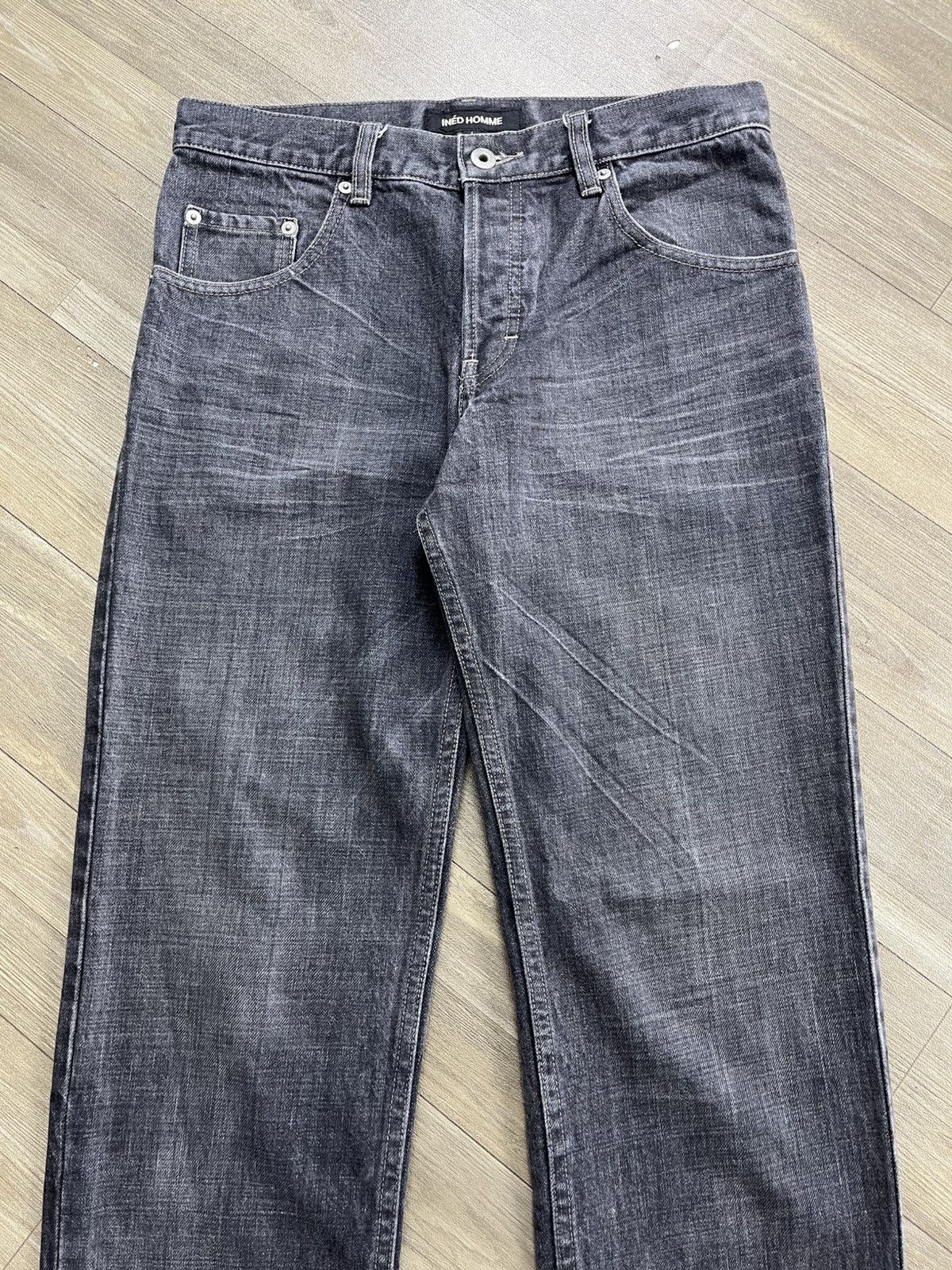 Yohji Yamamoto Vintage Ined Homme Yohji Yamamoto Black Faded Jeans Size US 30 / EU 46 - 2 Thumbnail
