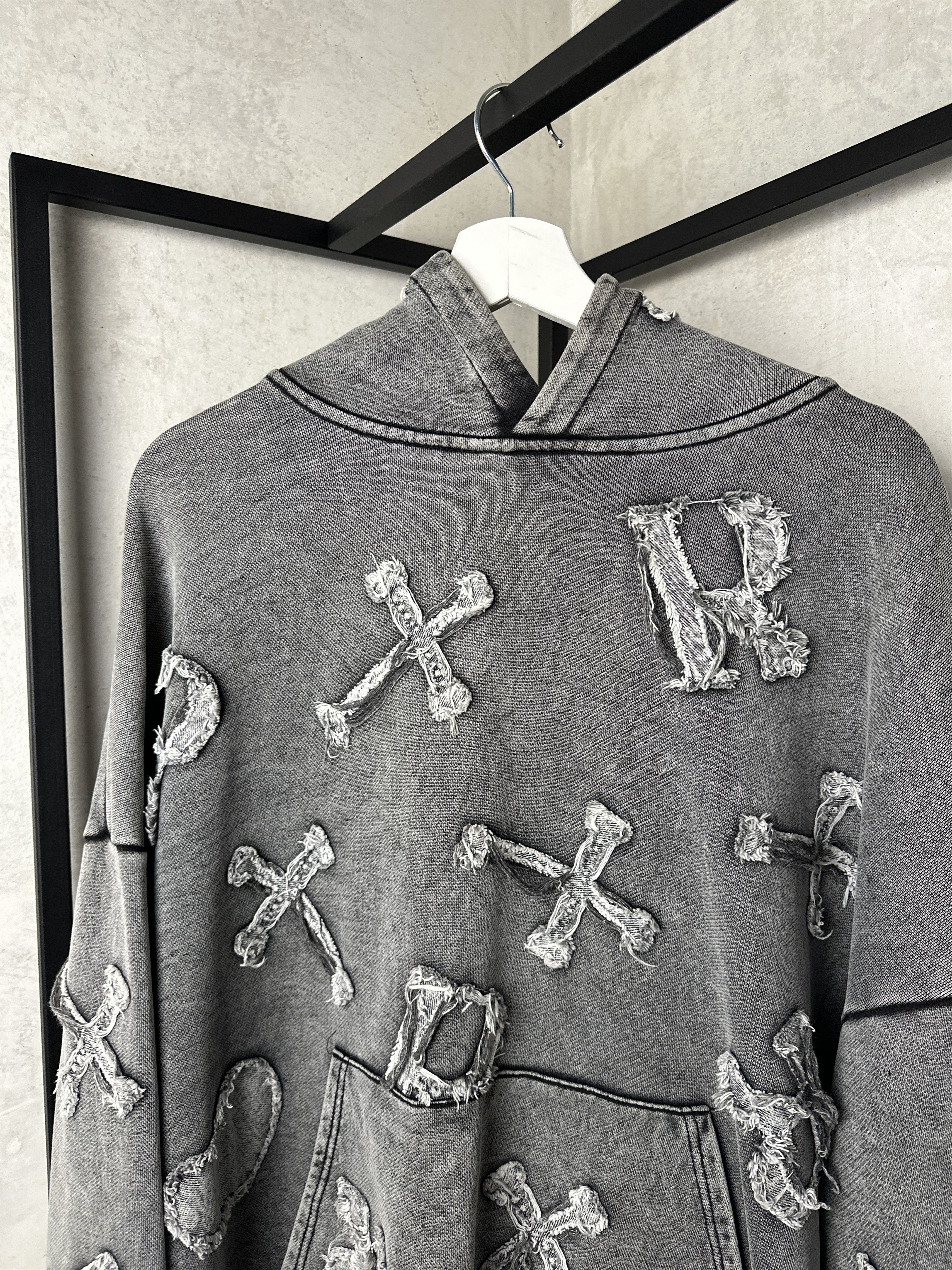 Racer Worldwide RARE Racer Worldwide Patch Cross Washed Grey Hoodie Size US XL / EU 56 / 4 - 3 Thumbnail