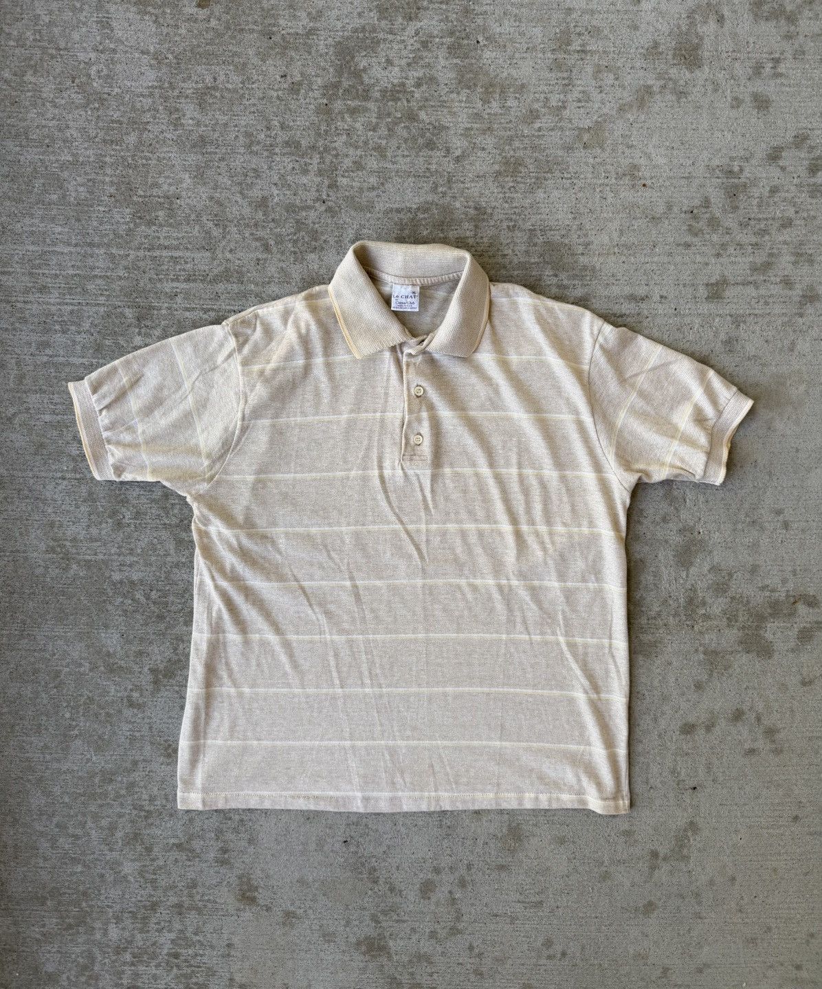 Vintage 80s Made in USA Polo Shirt Striped Button Up Short Sleeve Size US M / EU 48-50 / 2 - 1 Thumbnail