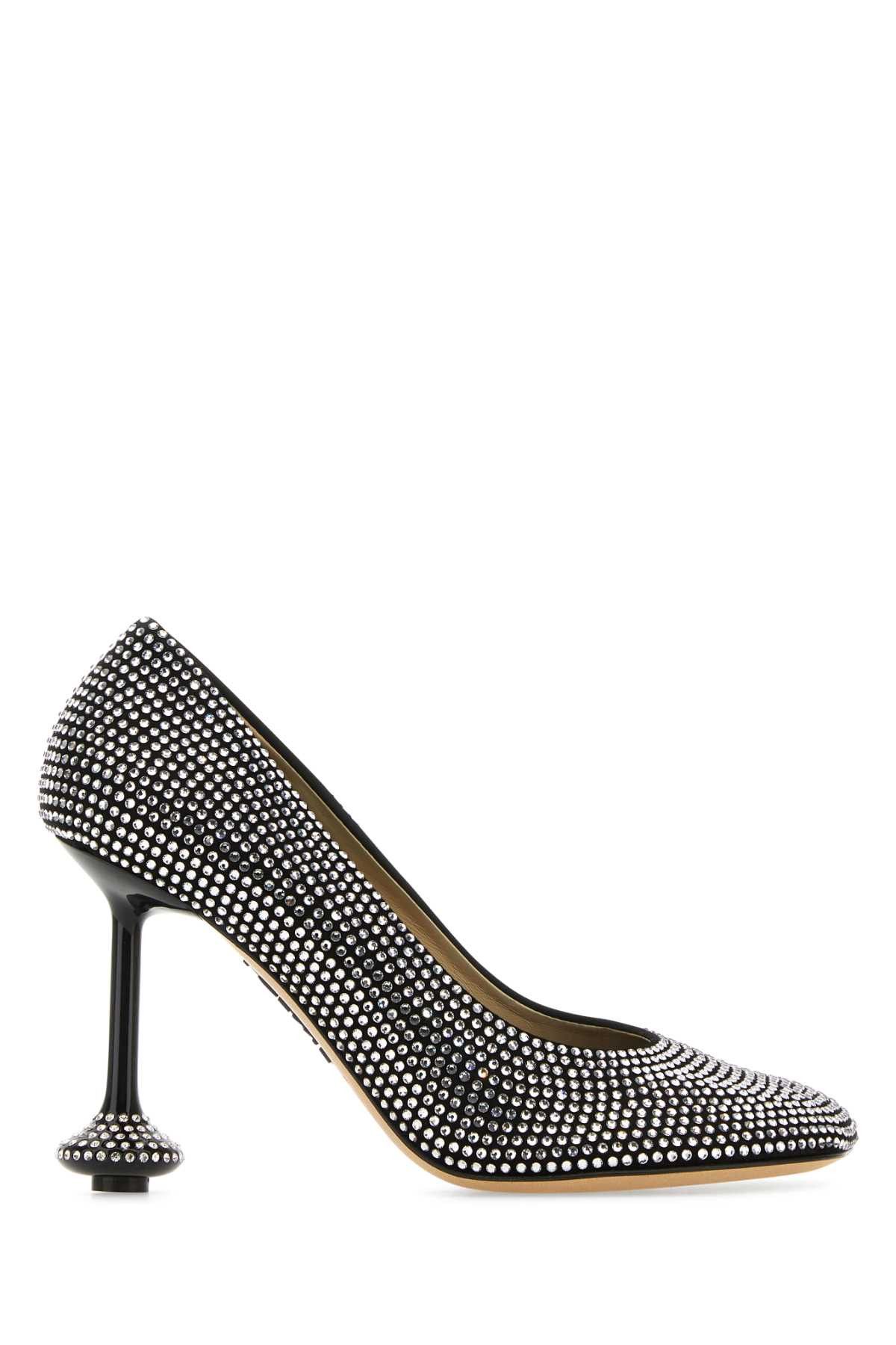 image of Loewe Embellished Leather Toy Pumps Shoes in Silver, Women's (Size 7)