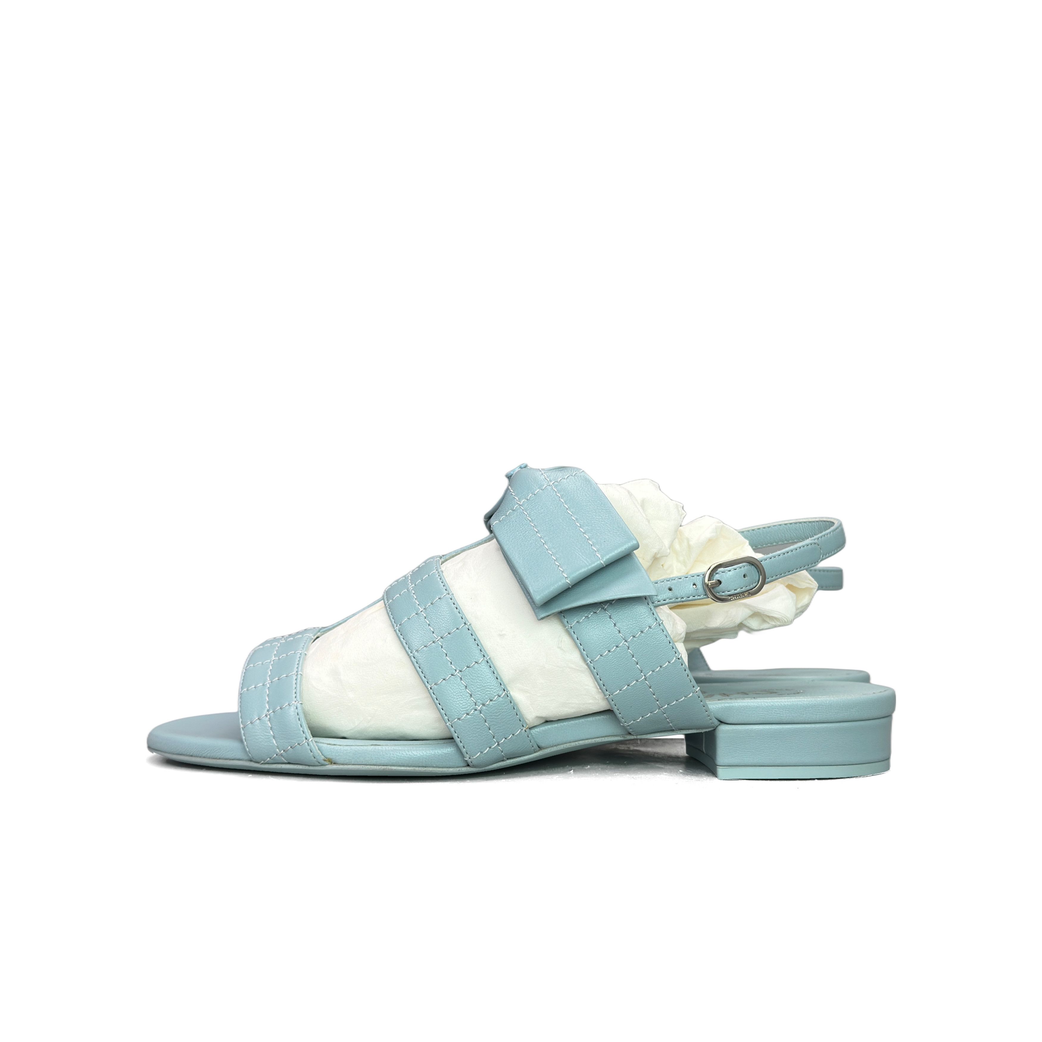 Chanel CHANEL Bow Leather Sandals Size 37.5 Size US 7.5 / IT 37.5 - 1 Thumbnail