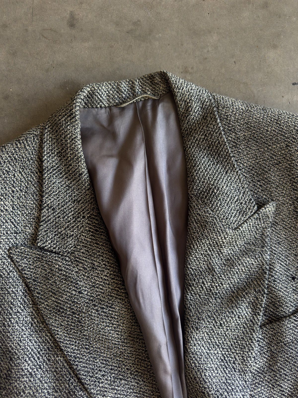 Dior Christian Dior Monsieur Vintage Silk Slub Tweed DB Jacket Size 44R - 4 Thumbnail