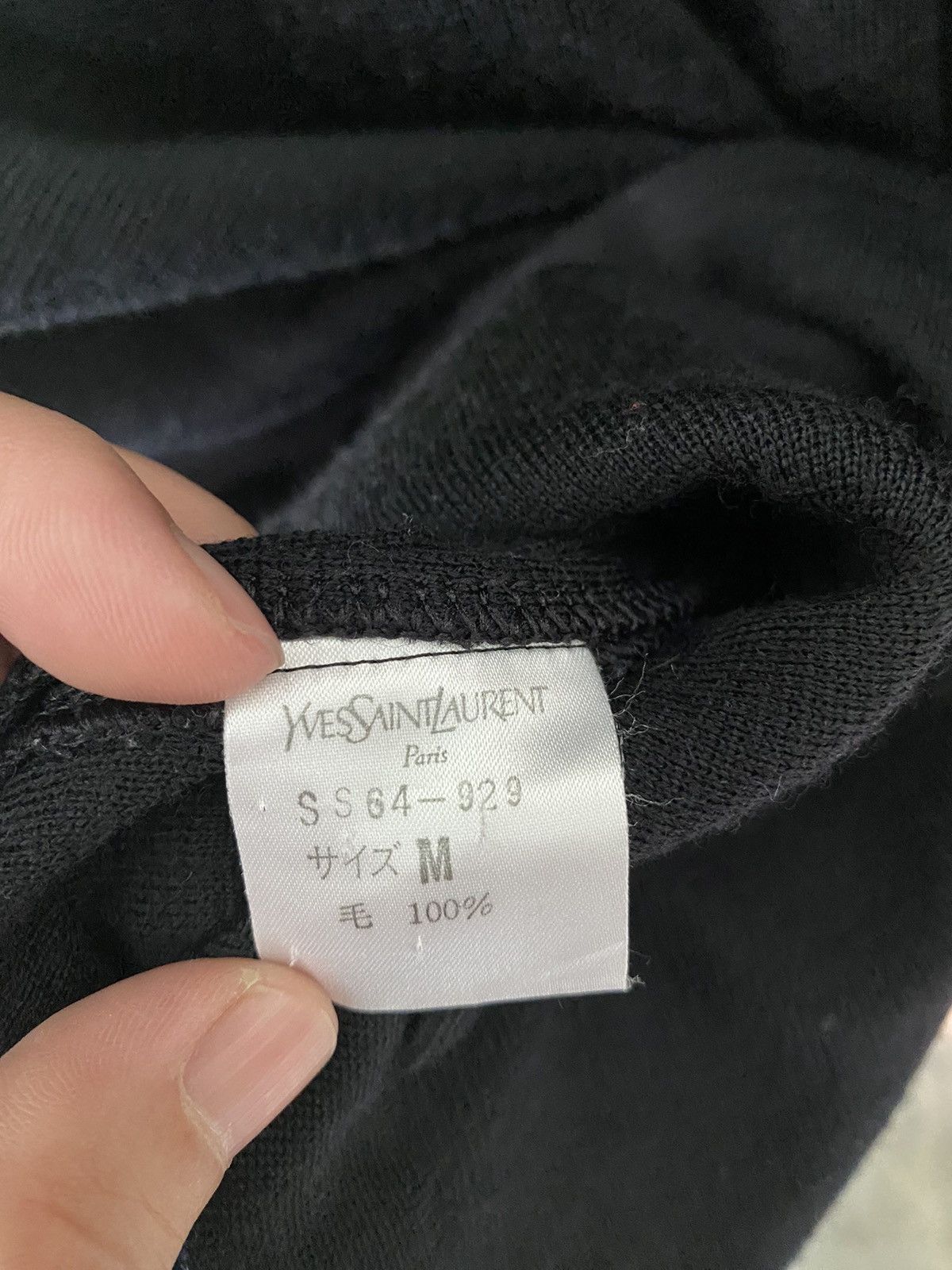 Yves Saint Laurent 1990s High neck bush pocket super black wool Size M / US 6-8 / IT 42-44 - 10 Thumbnail