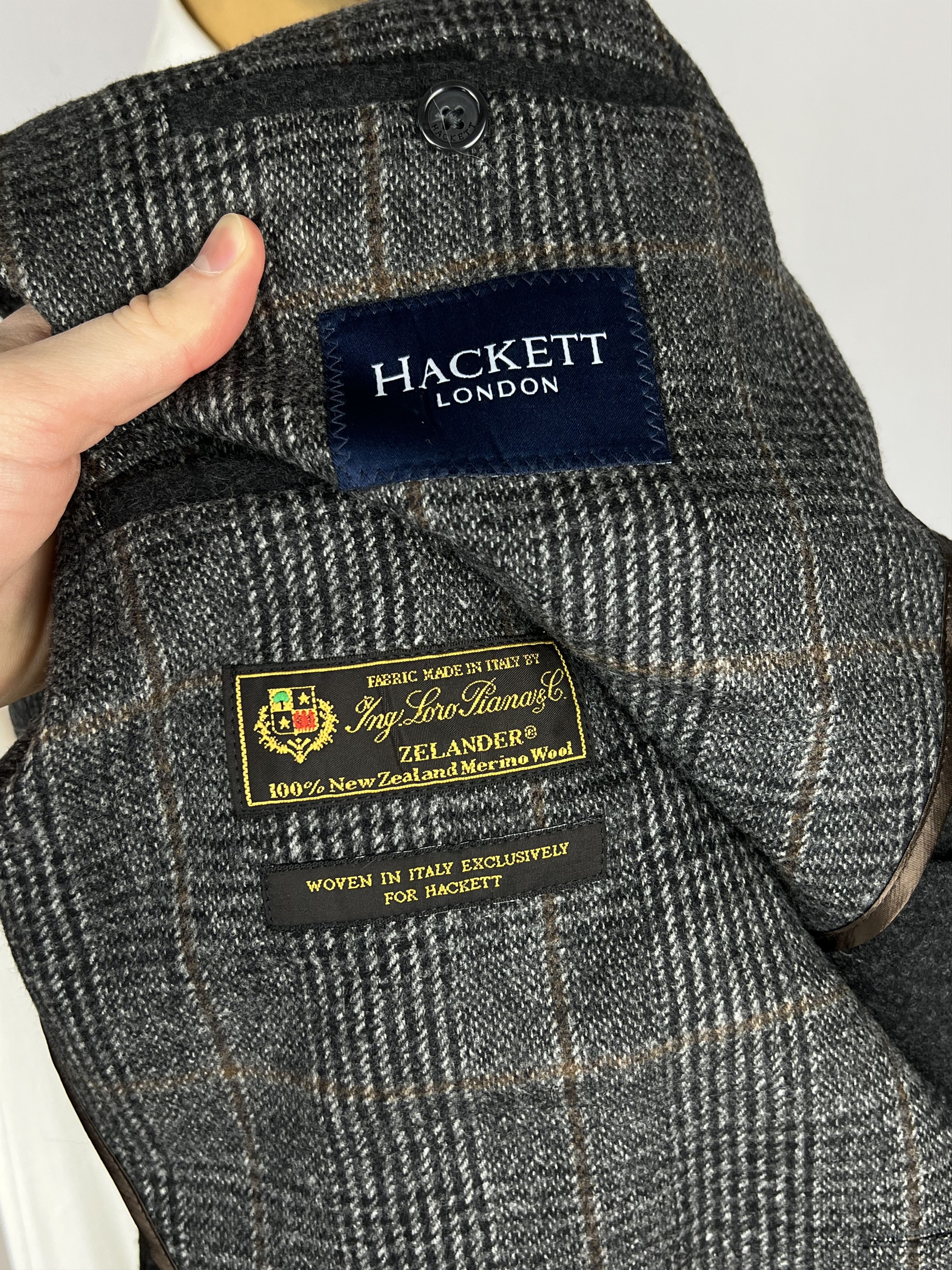 Hackett × Loro Piana 100% Pure Wool Plaid Unlined Single-Breasted Overcoat Size US M / EU 48-50 / 2 - 9 Thumbnail