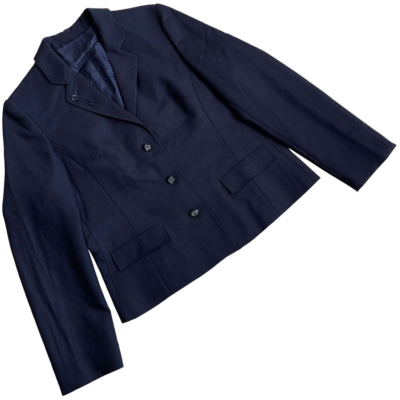 image of Vintage Louisoder (Germany) Twill Schurwolle Appliqué Blazer in Blue, Women's (Size Small)