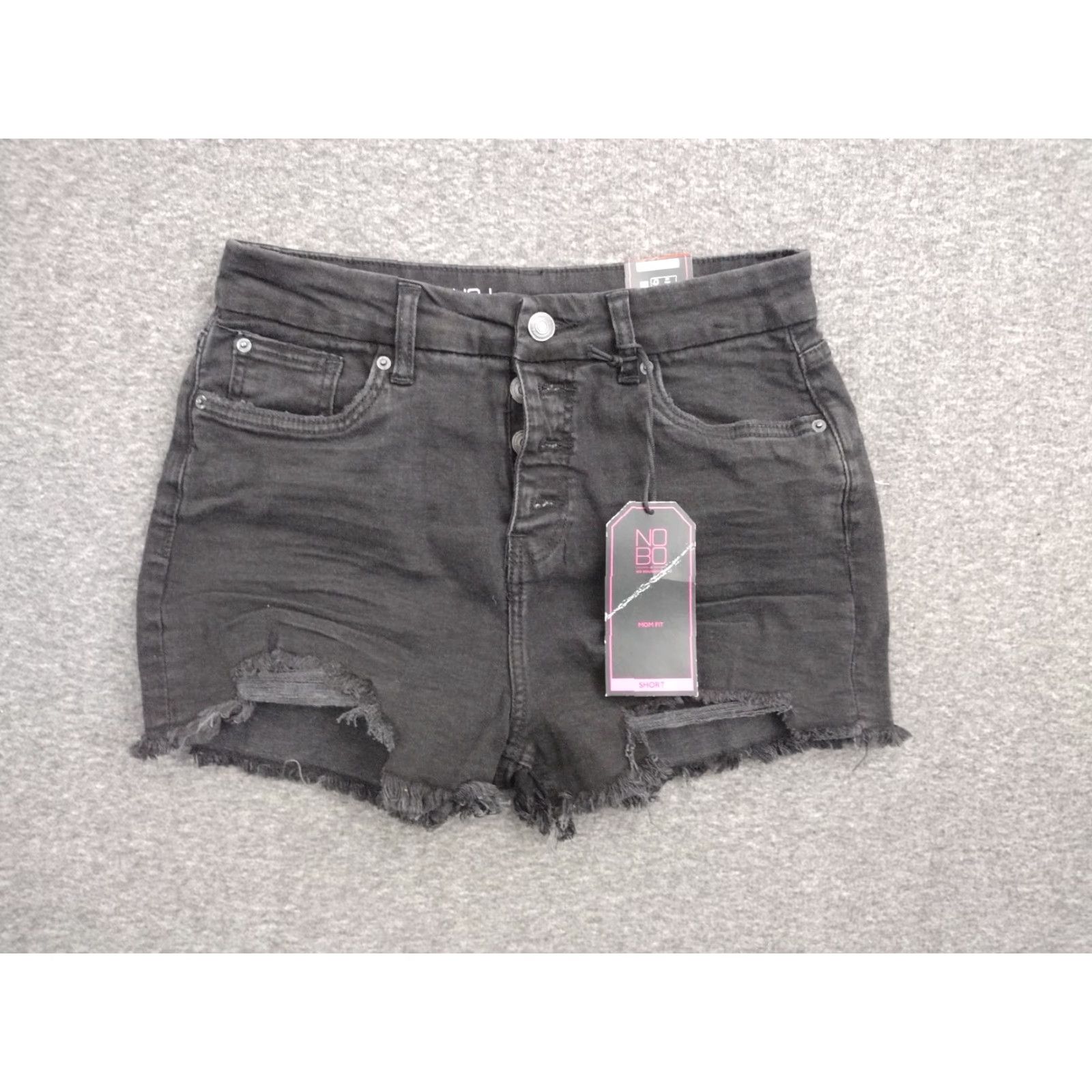 Vintage No Boundaries Shorts Juniors Size 9 Denim Black 5-Pocket Low Rise Casual Travel 90s Curvy Womens Size 30" / US 8 / IT 44 - 2 Thumbnail