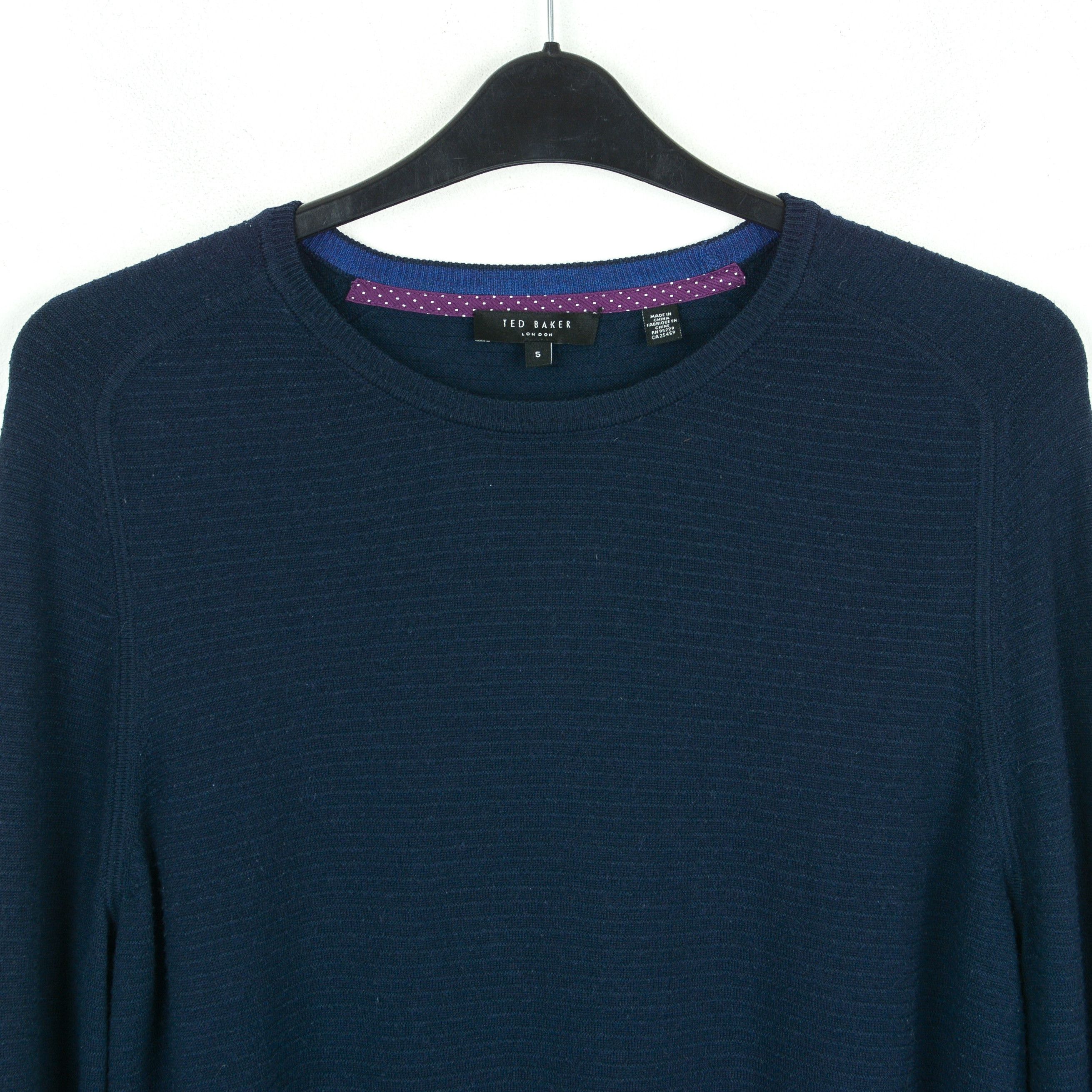Ted Baker London Wool Pullover Sweater Knit Striped Jumper Crew Neck Size US S / EU 44-46 / 1 - 2 Thumbnail