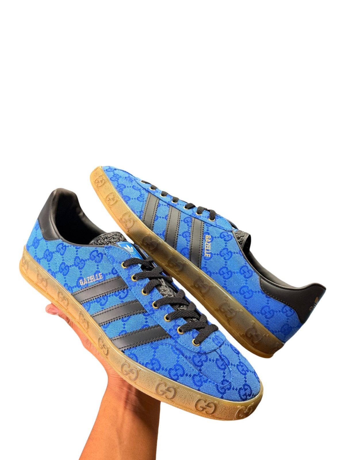 Adidas × Gucci Gucci Gazelle Blue Monogram Adidas Sneaker Size US 13 / EU 46 - 3 Thumbnail