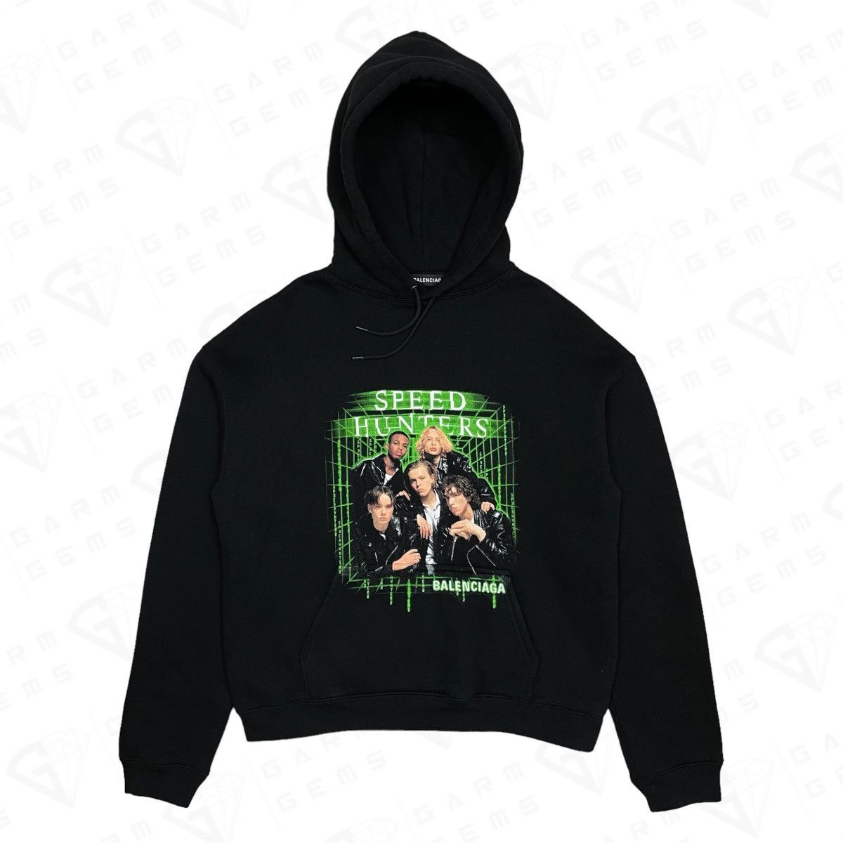 image of Balenciaga Speedhunters Boyband Hoodie in Black, Men's (Size Small)