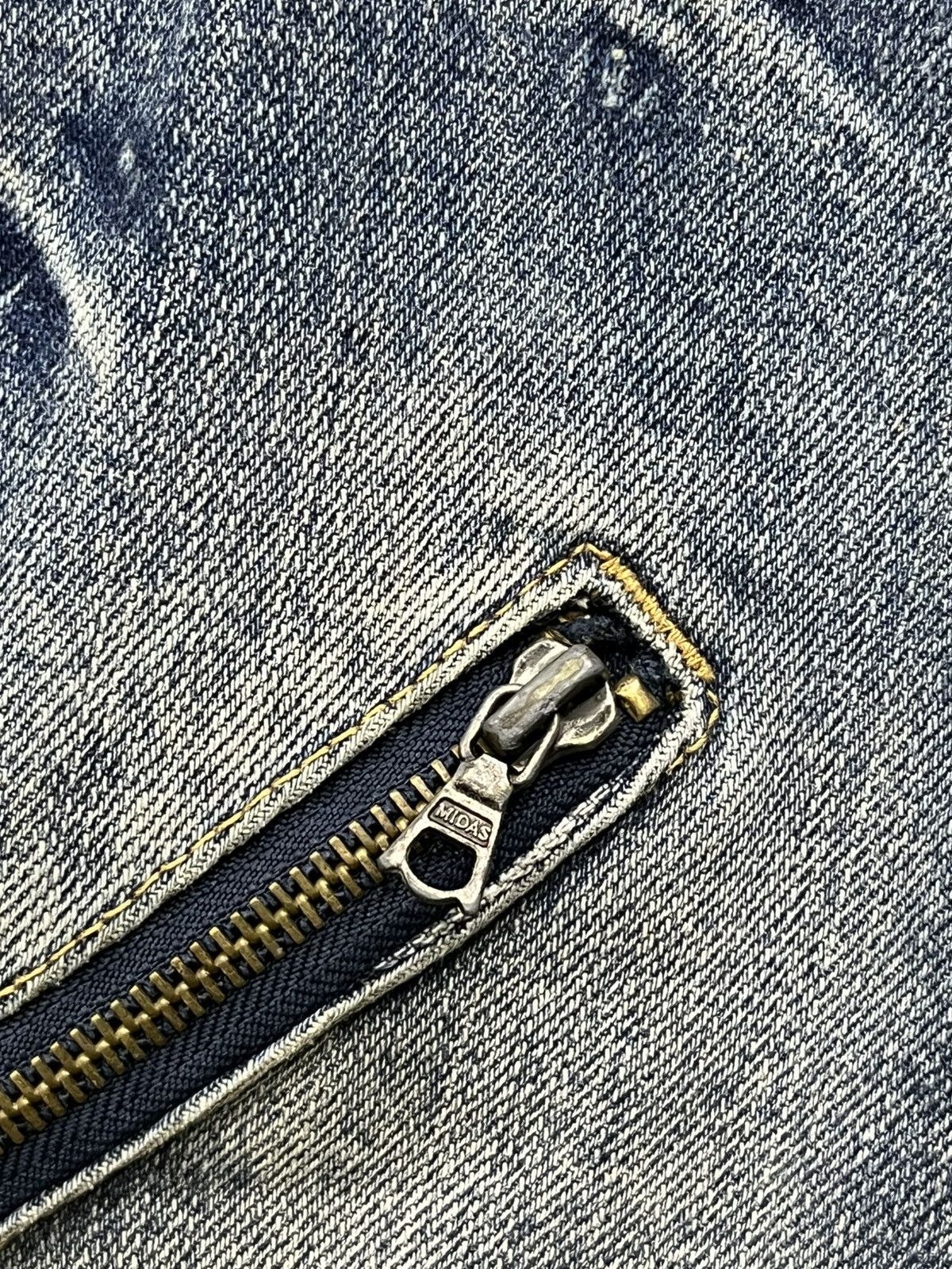 Japanese Brand 🔥Ultra Rare MIDAS Bondage Multi Zip Flare Punk Denim Japan Size US 31 - 12 Thumbnail