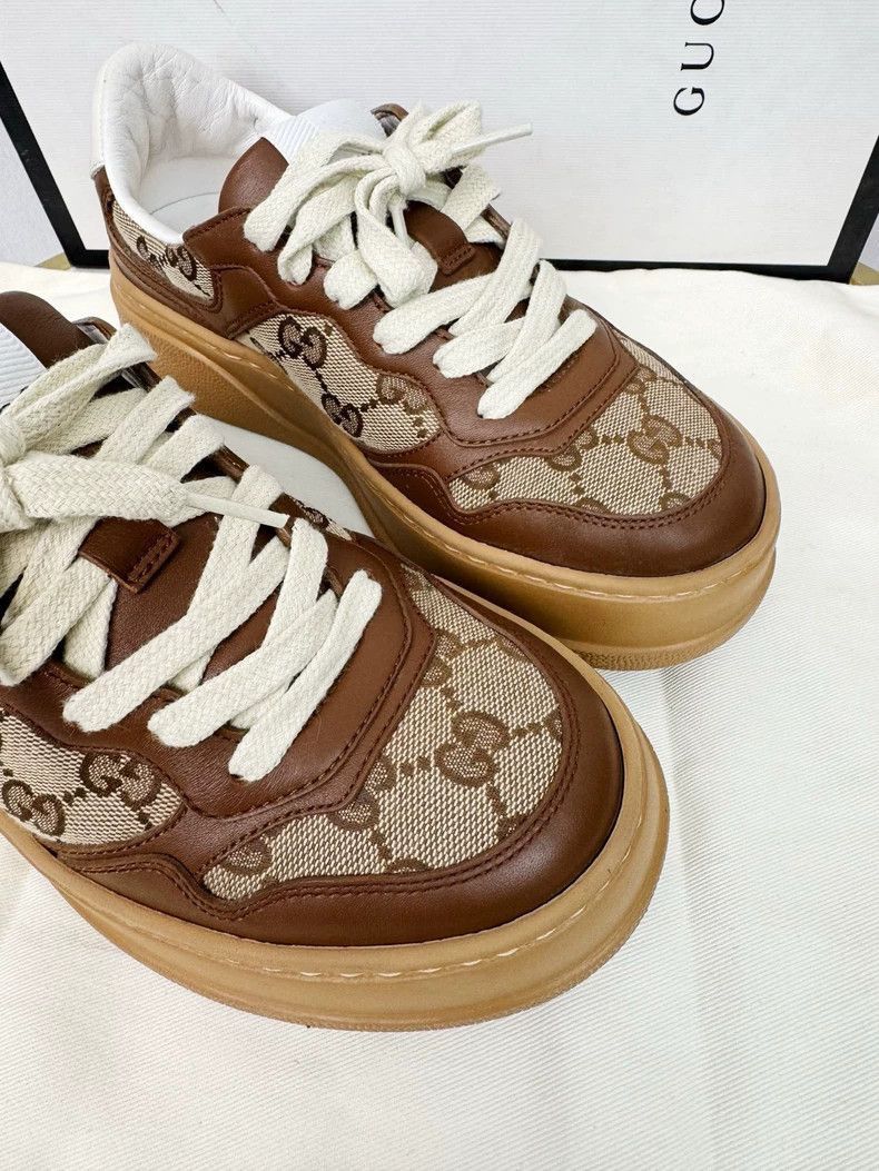 Gucci Gucci Brown Biscuit Sneakers Size 35-2505 Size US 4.5 / IT 34.5 - 2 Thumbnail