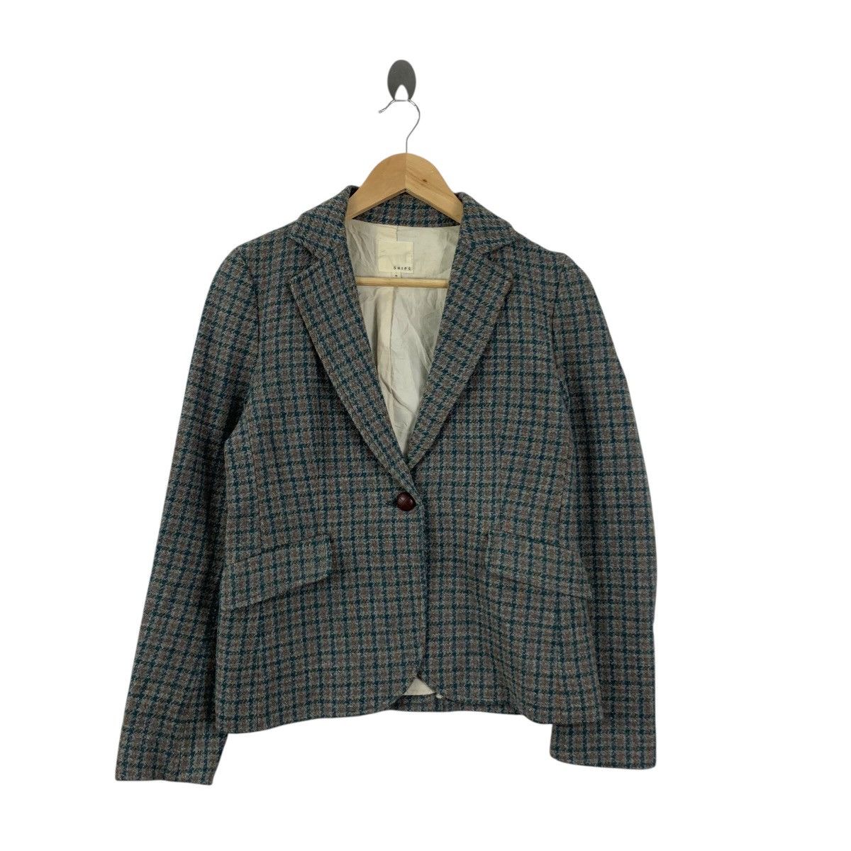 SHIPS Vintage SHIPS JAPAN COLLECTION Houndstooth Tweed Blazer Coat Size M / US 6-8 / IT 42-44 - 4 Thumbnail