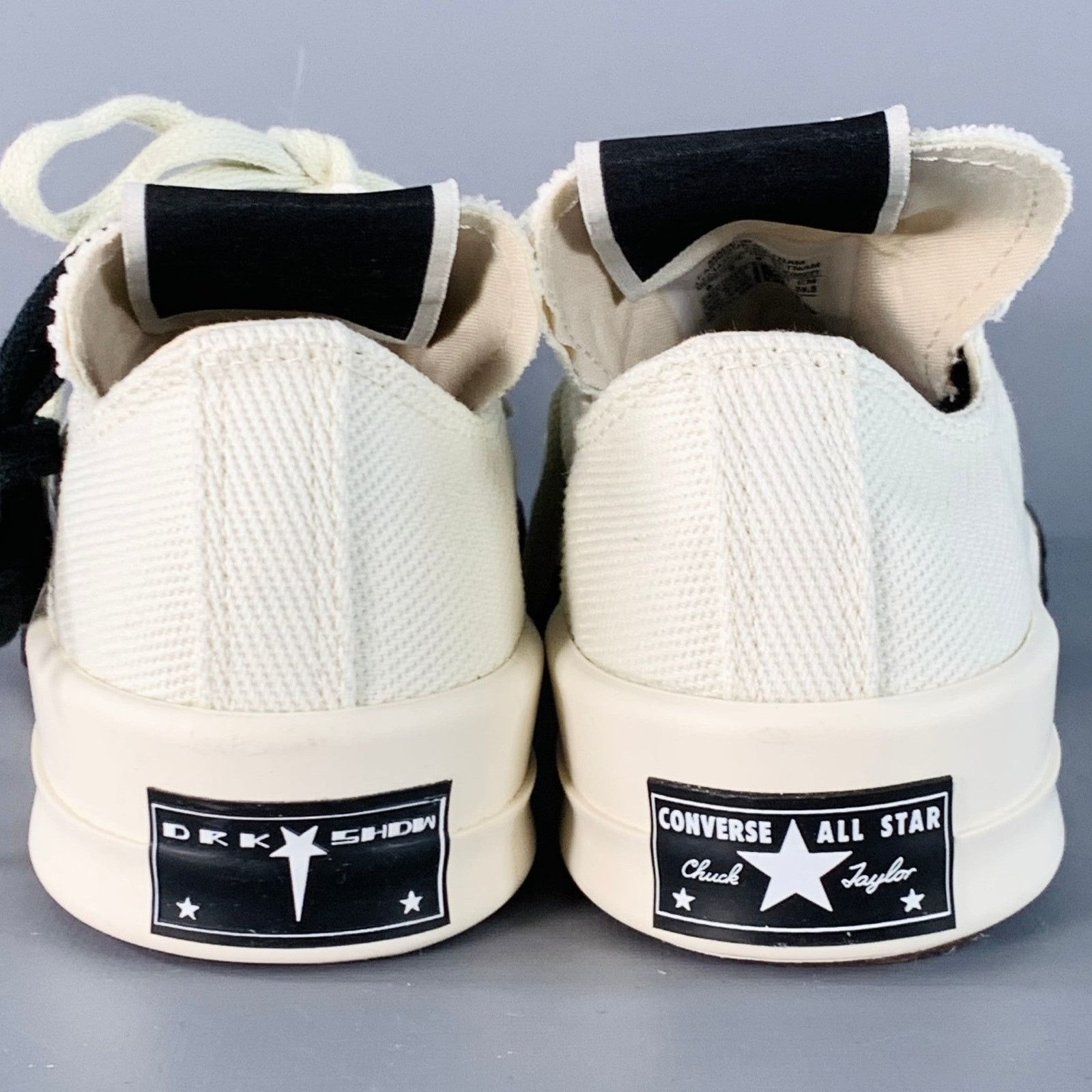 Rick Owens Drkshdw 8 TURBODRK Ivory White Canvas Square Toe Lace-Up Sneakers Size US 8 / IT 38 - 3 Thumbnail