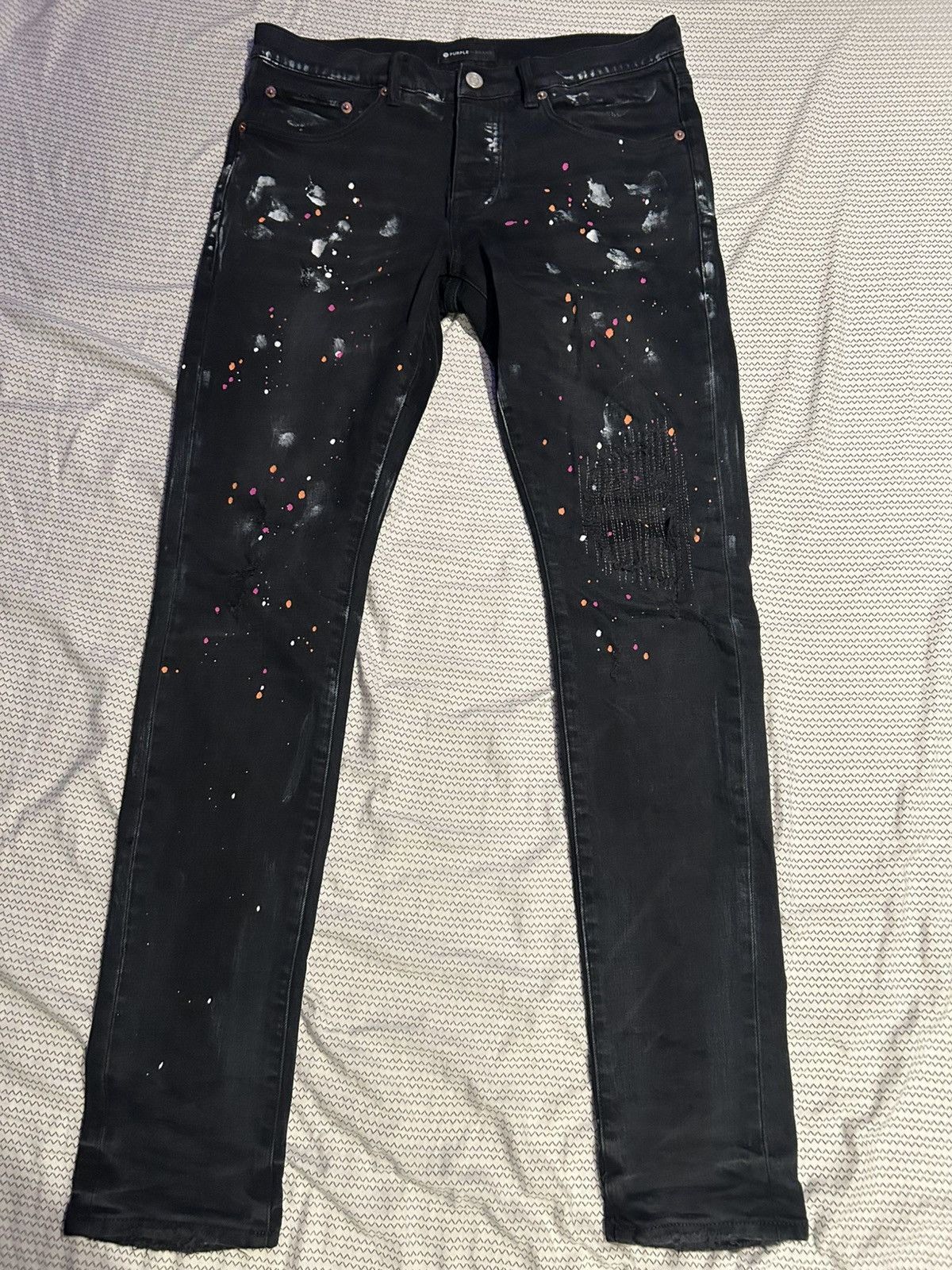 Purple Brand Black Paint Splatter Purple Jeans Size 32 Size US 32 / EU 48 - 1 Thumbnail