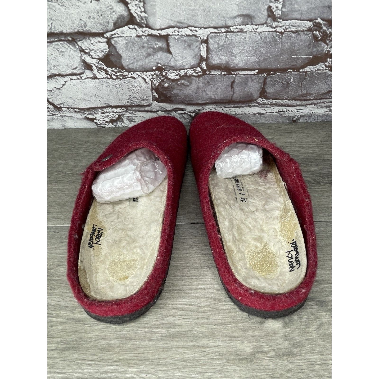 Birkenstock Birkenstock Zermatt Mule Slippers Red Wool Felt Shearling Wo Size US 8.5 / IT 38.5 - 5 Thumbnail