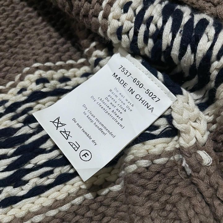 Japanese Brand COEN Japan Cowichan Handknit Reindeer Pattern Wool Sweater Size US L / EU 52-54 / 3 - 9 Thumbnail