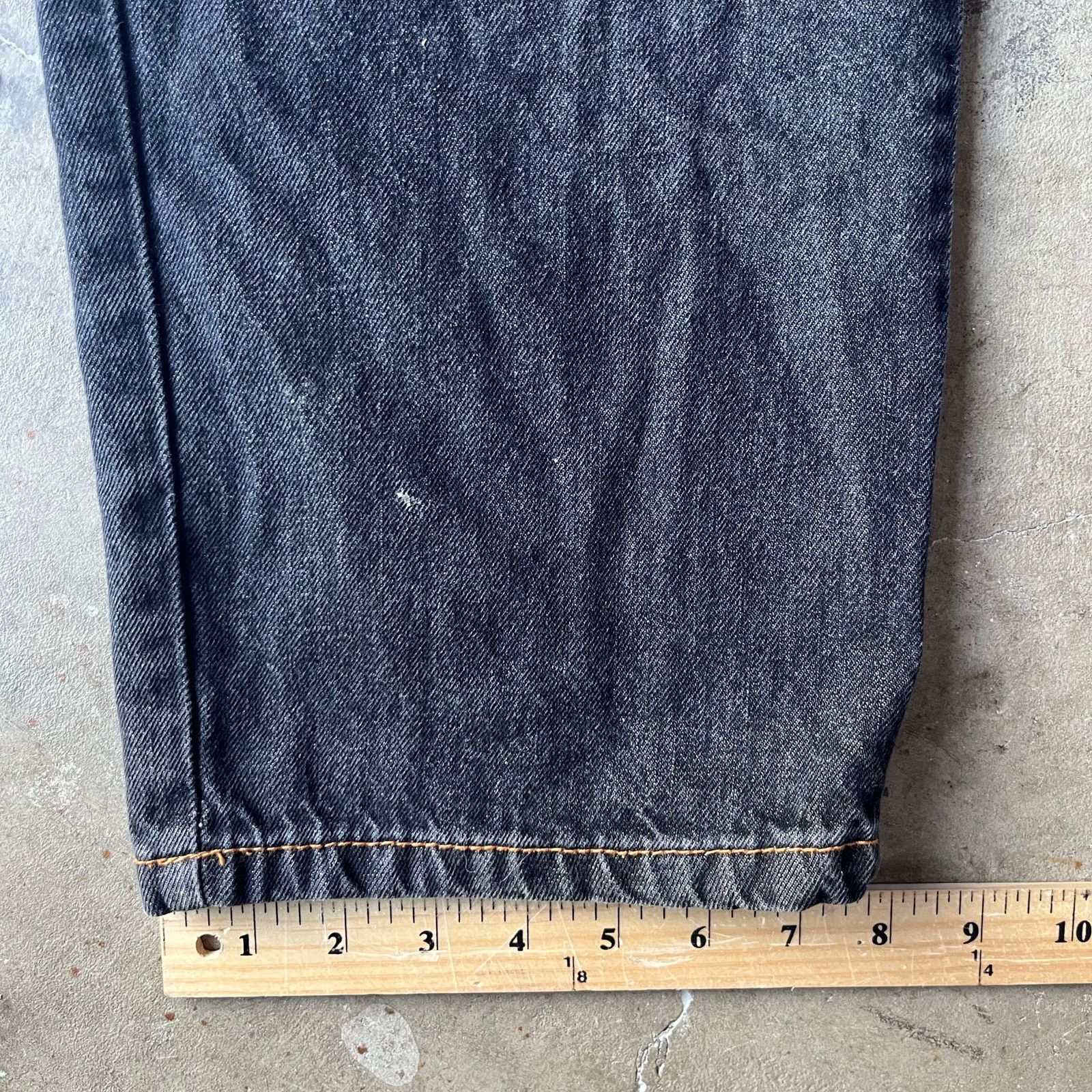 Vintage VINTAGE Y2K BLACK JEANS BAGGY WIDE-LEG RAVE FADED 36X32 00S Size US 36 / EU 52 - 9 Thumbnail