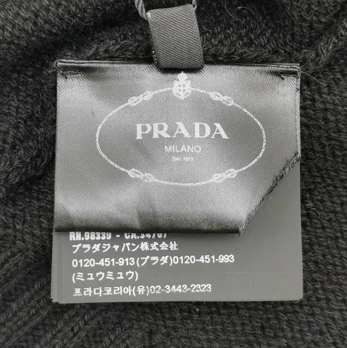 Prada Prada Black Cashmere V. Size S / US 4 / IT 40 - 3 Thumbnail