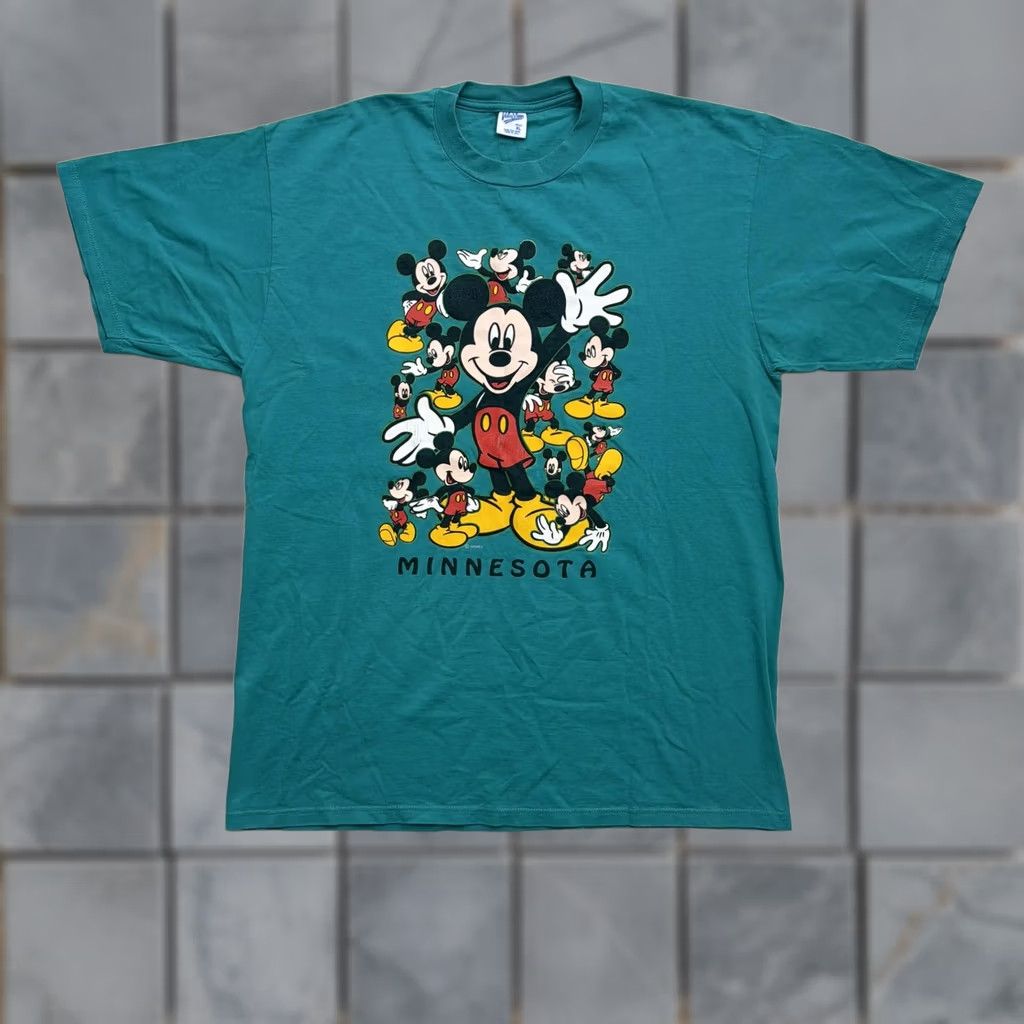 Velva Sheen VINTAGE Velva Sheen Mickey Mouse Minnesota Shirt Mens XL Green Disney Tee Size US XL / EU 56 / 4 - 1 Thumbnail