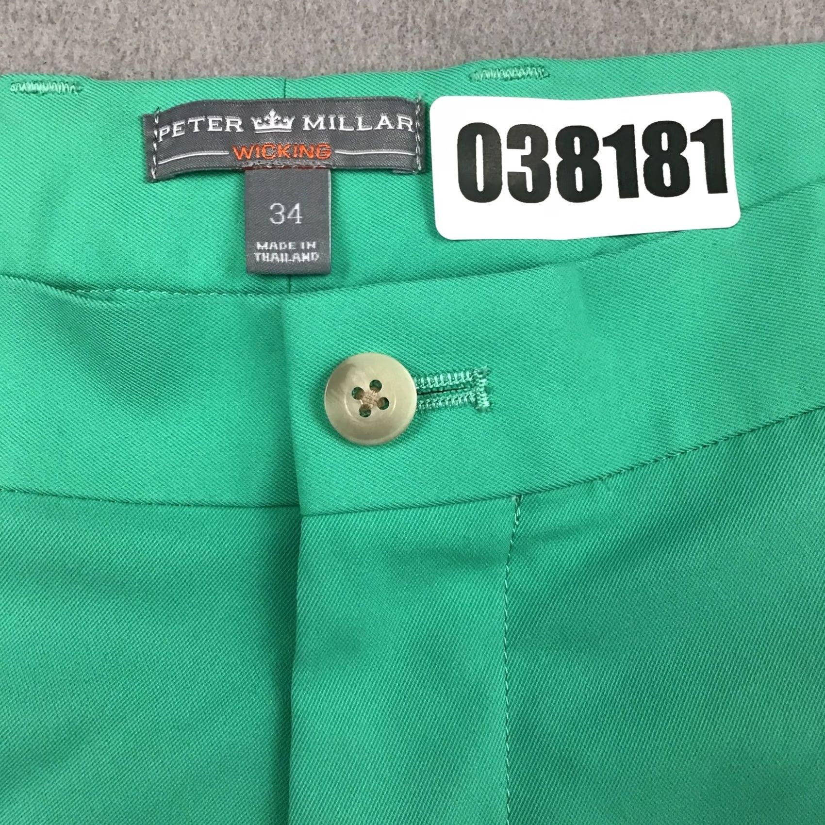 Peter Millar Peter Millar Shorts Men 34 Green Solid Pockets Chino Flat Front Golf Wicking Size US 34 / EU 50 - 8 Thumbnail