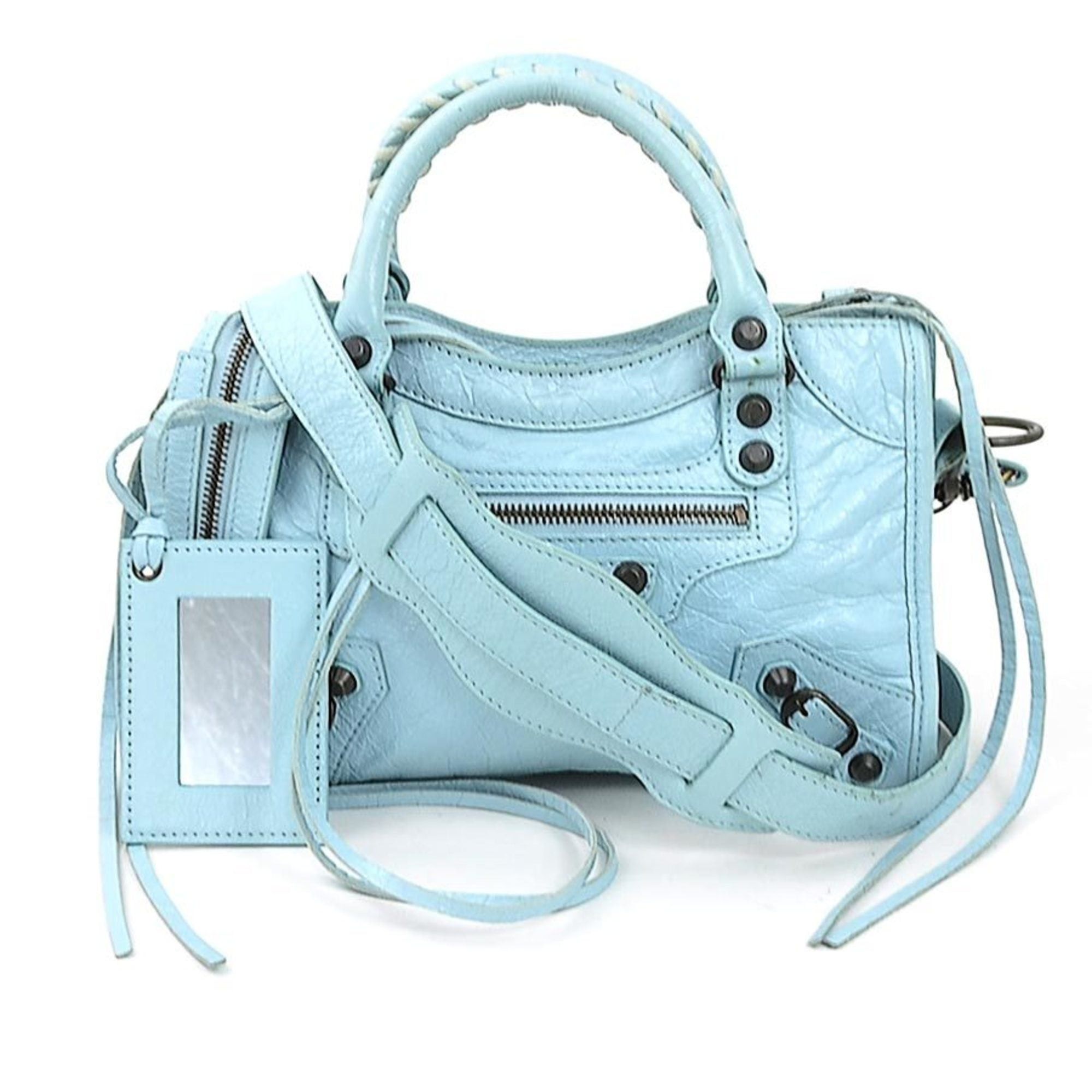 Balenciaga Balenciaga Classic Mini City Shoulder Bag in Light Blue 