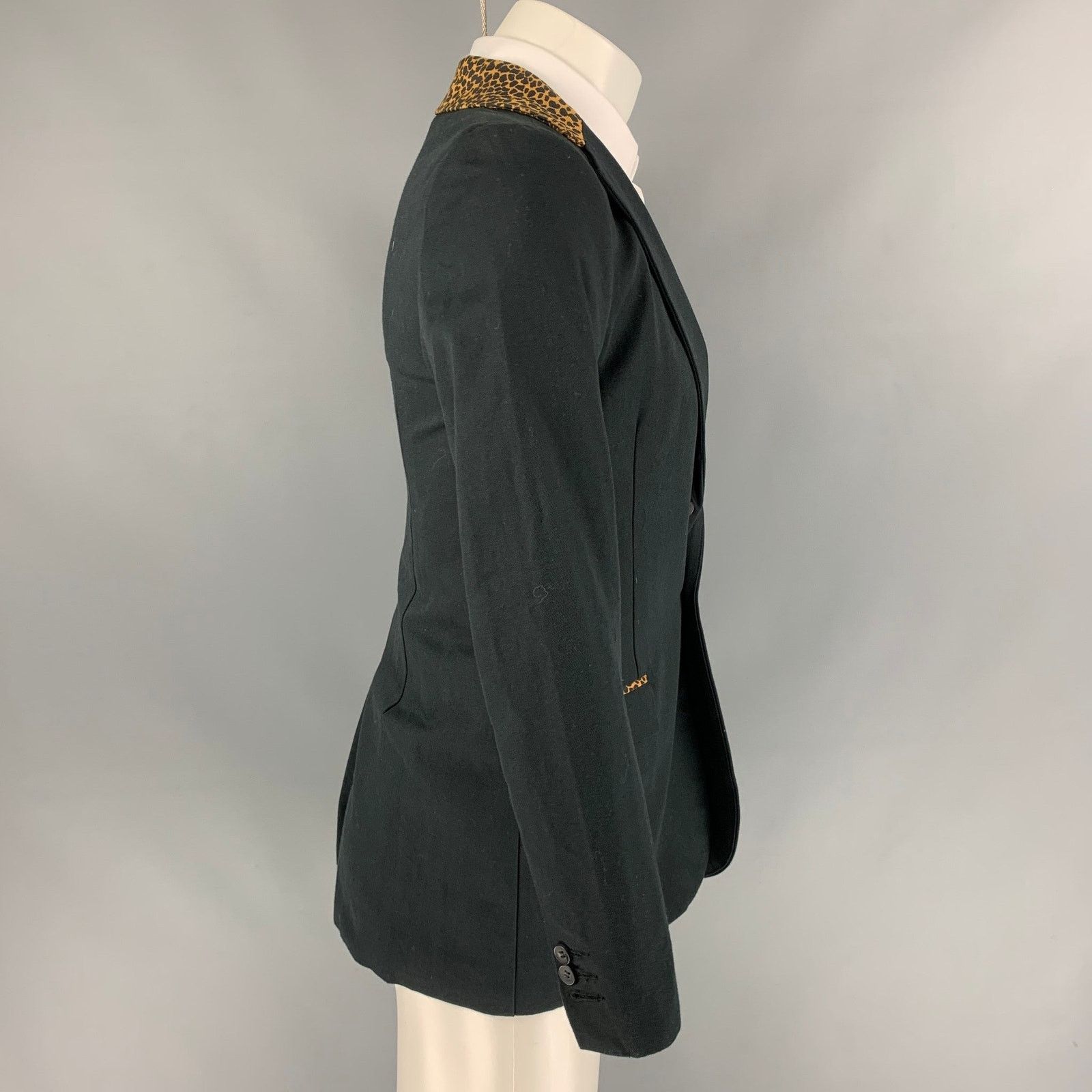 Current/Elliot Size S Black & Tan Cotton / Wool Sport Coat Size 36R - 3 Thumbnail