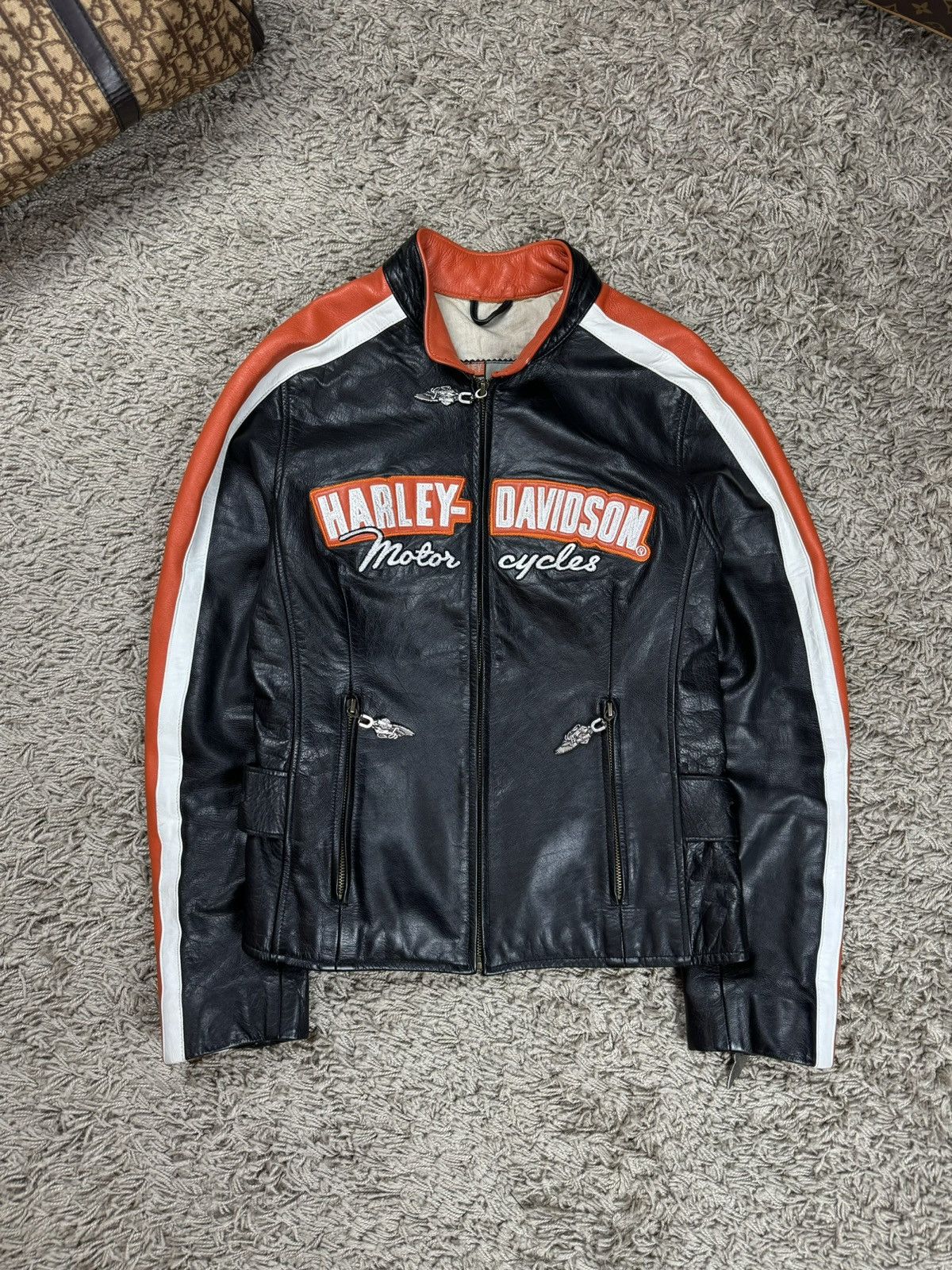 Harley Davidson × Leather Jacket × Streetwear Vintage leather 