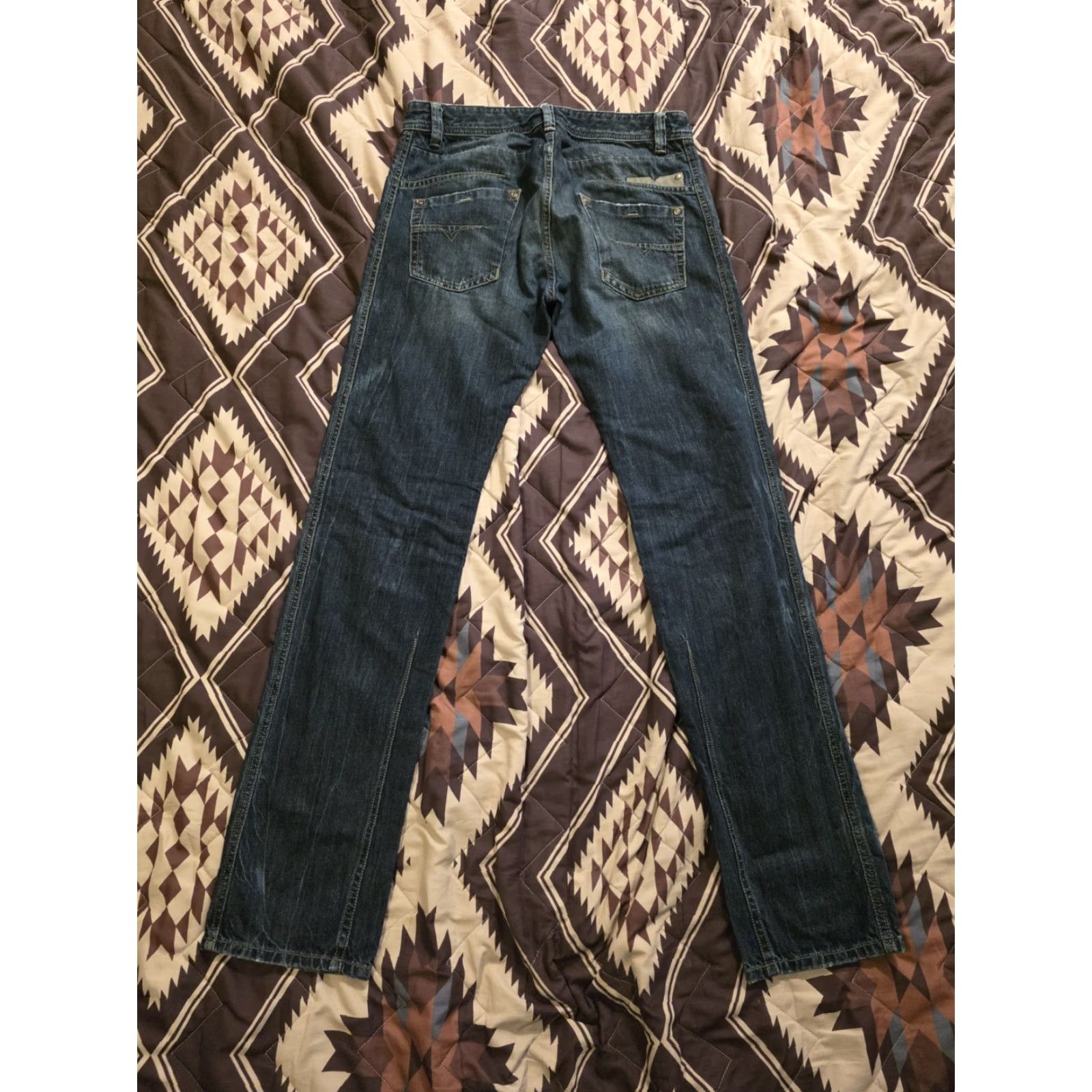 Diesel VINTAGE Diesel Darron Regular Slim Tapered Jeans Mens 30x34 Blue Distressed Denim Cotton Jeans Slim Tapered Mid Rise 30 34 Mens Size US 30 / EU 46 - 2 Thumbnail