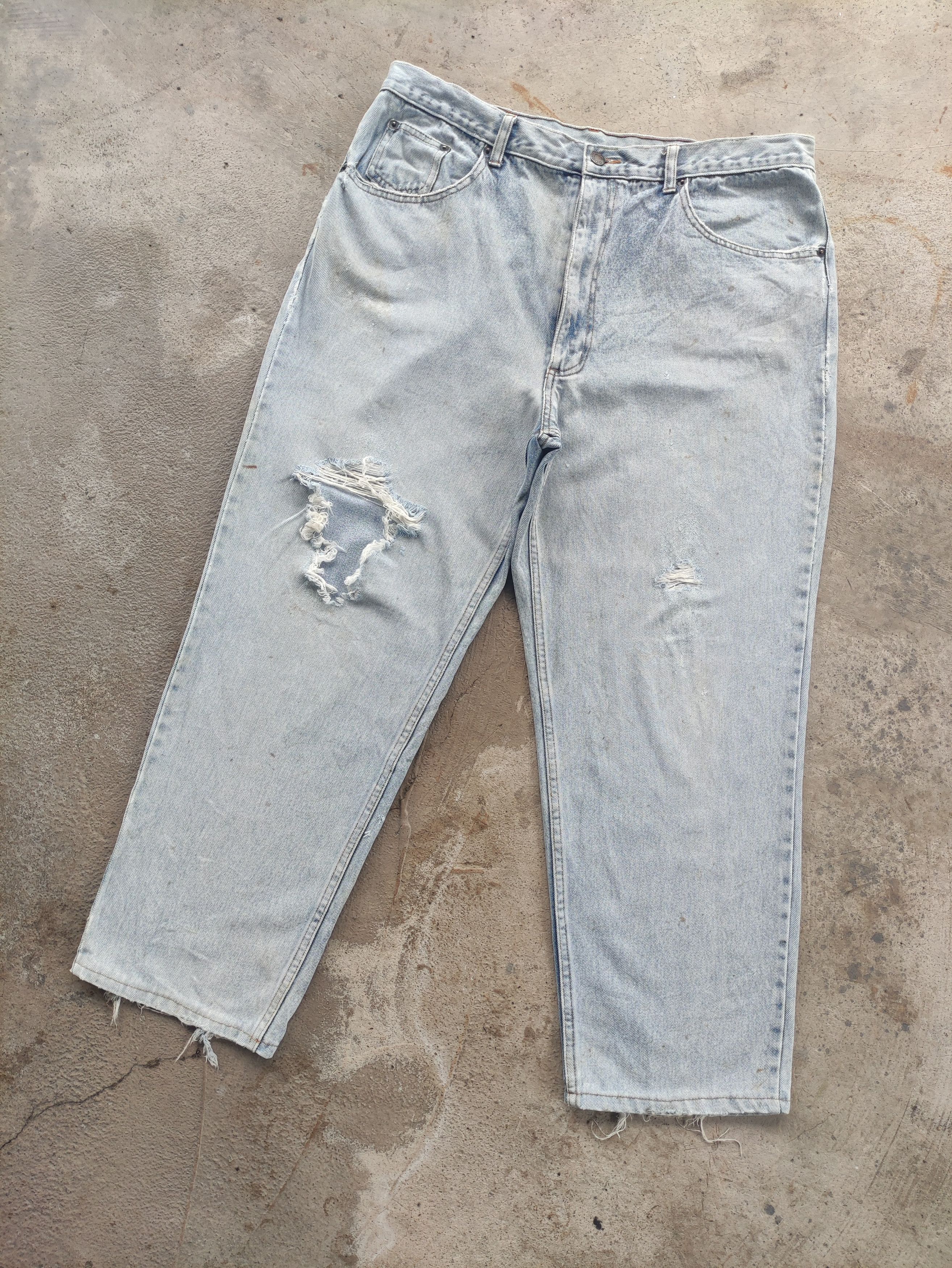 Vintage Japanese jean Distressed Faded Denim Pants