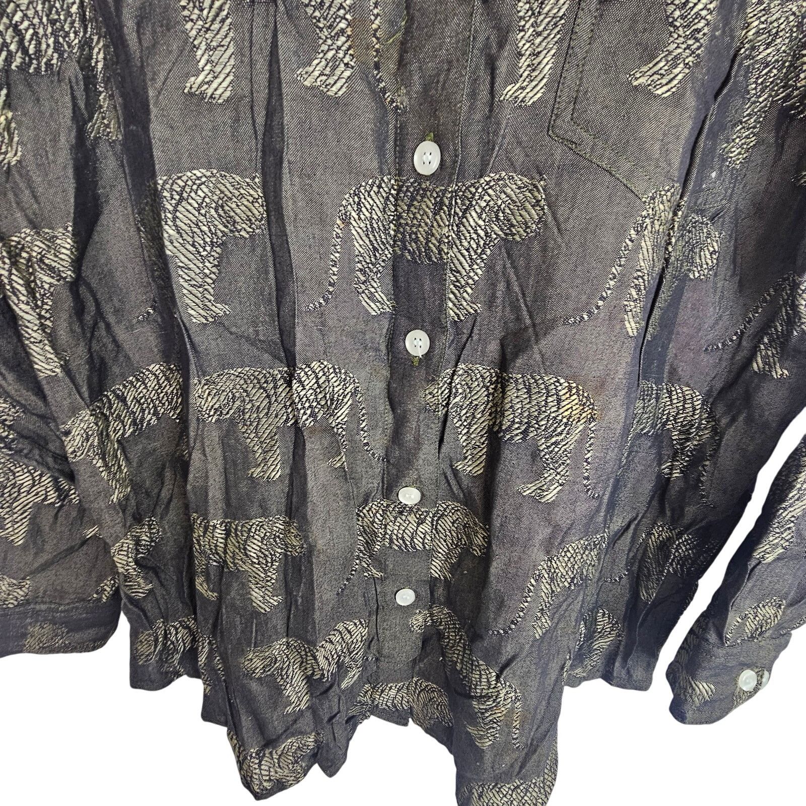 Vintage Vintage Dress Barn Tiger Print Button Shirt M Maximalist Size M / US 6-8 / IT 42-44 - 3 Thumbnail