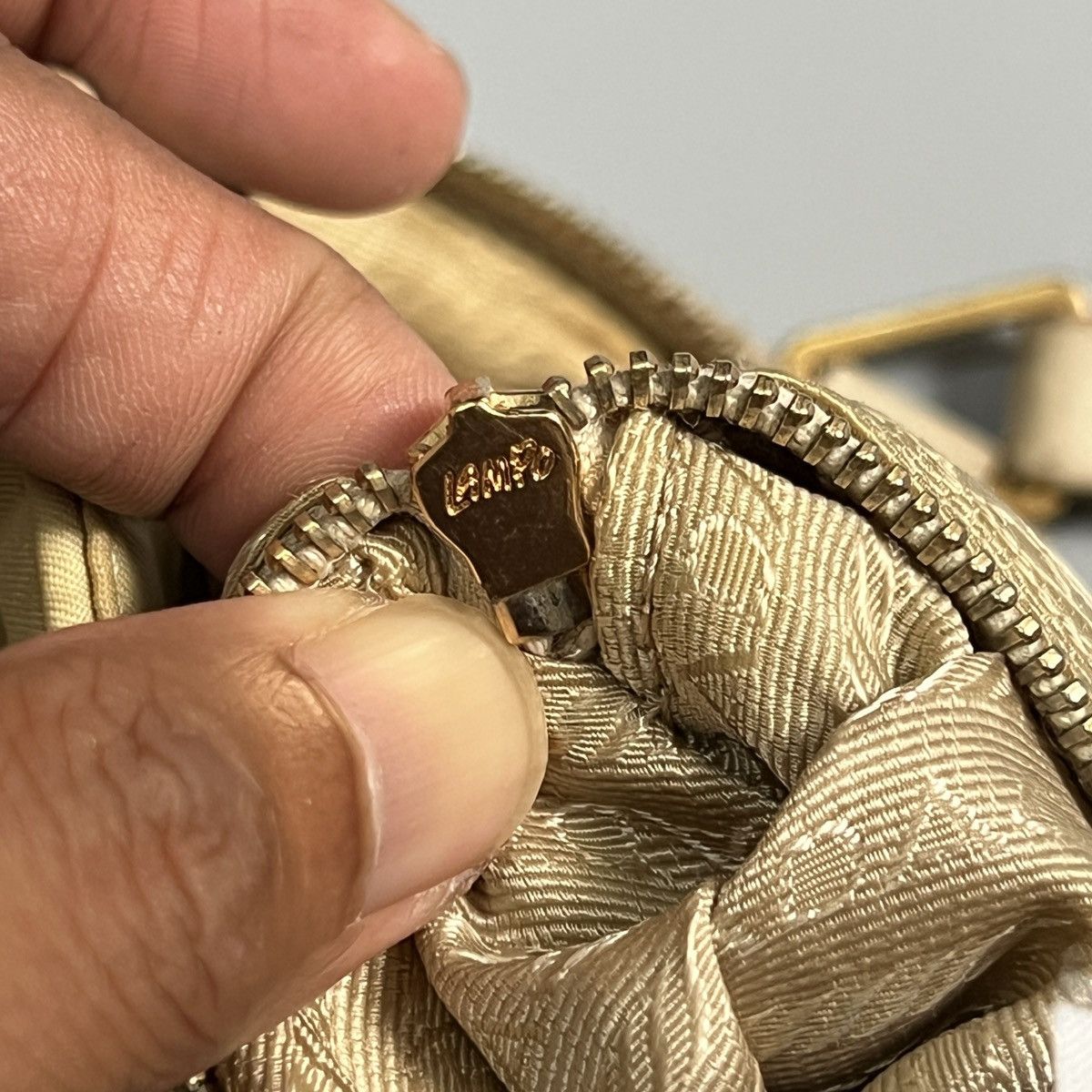 Prada Authentic Vintage Prada Tessuto "Champagne" Handbag Size ONE SIZE - 4 Thumbnail