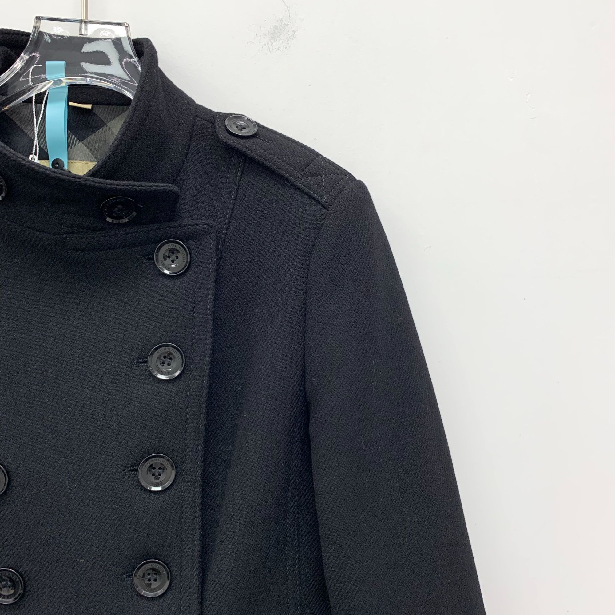 Burberry Burberry Black Wool Double-Breasted Long-Sleeved Coat Size 4 Size M / US 6-8 / IT 42-44 - 6 Thumbnail