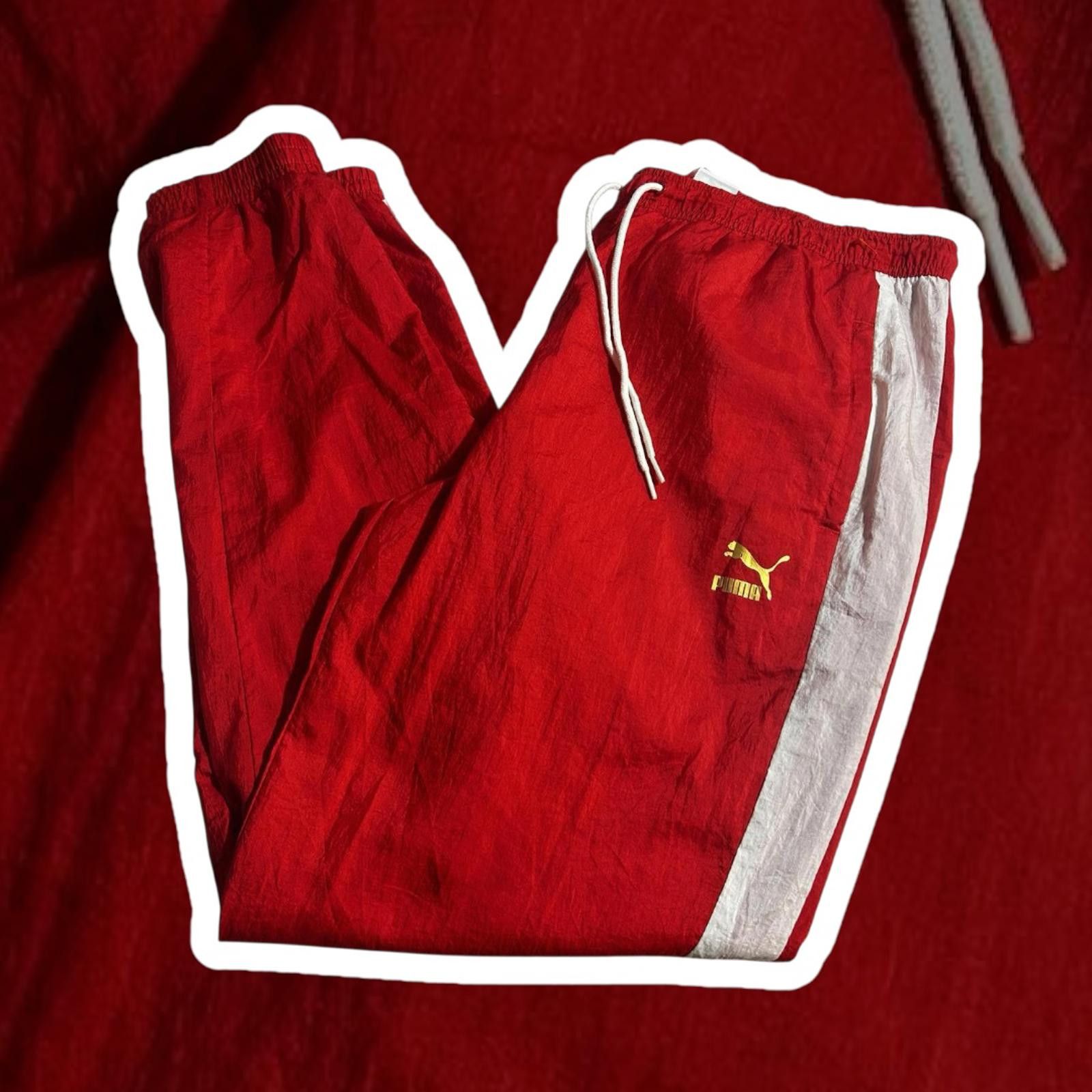Puma Puma Red Track Pants with White Accents Size US 36 / EU 52 - 1 Thumbnail