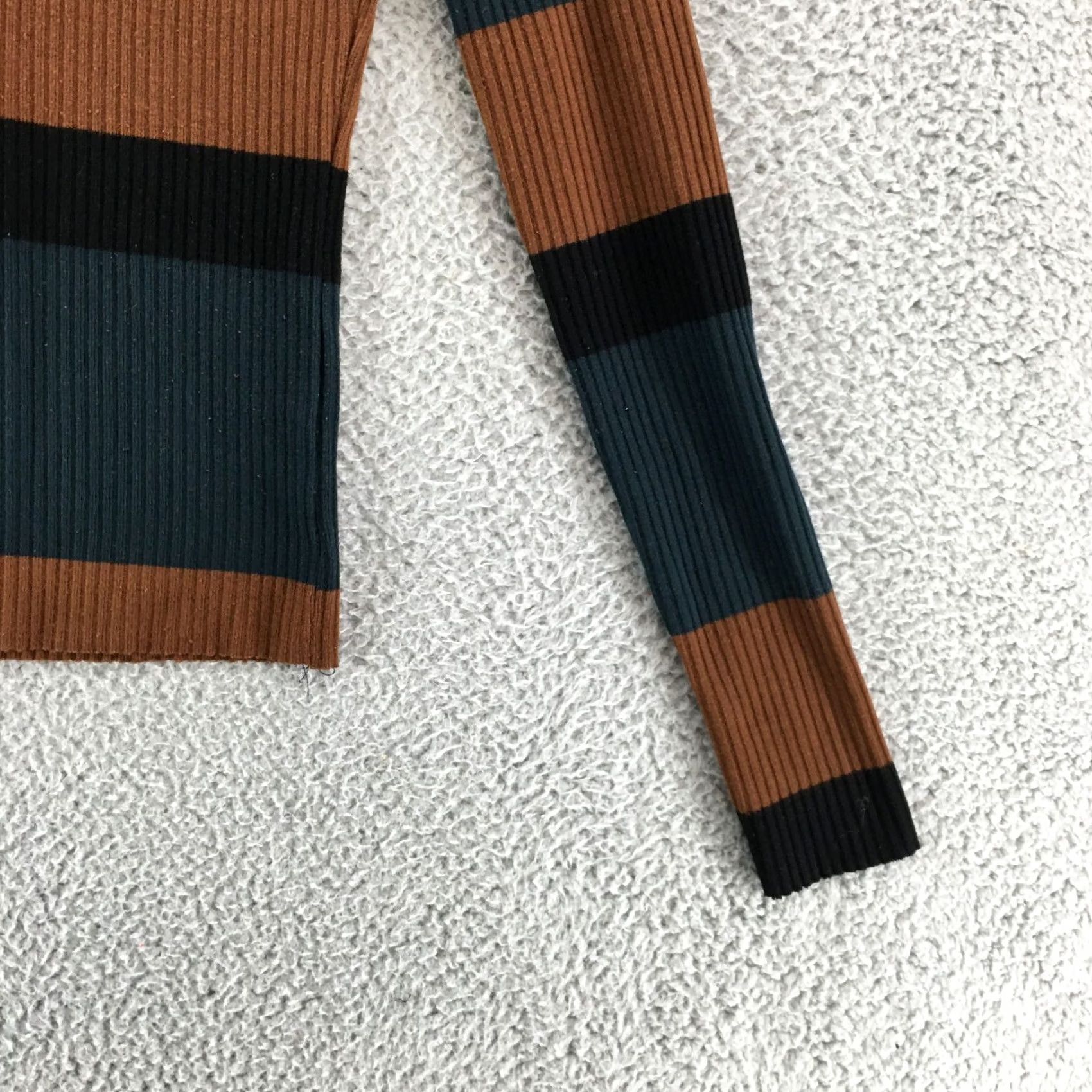 Sanctuary Sanctuary Sweater Shirt Womens XS Multicolor Button Detail Turtleneck Mock Pullover Fall Winter Crewneck Size XS / US 0-2 / IT 36-38 - 3 Thumbnail